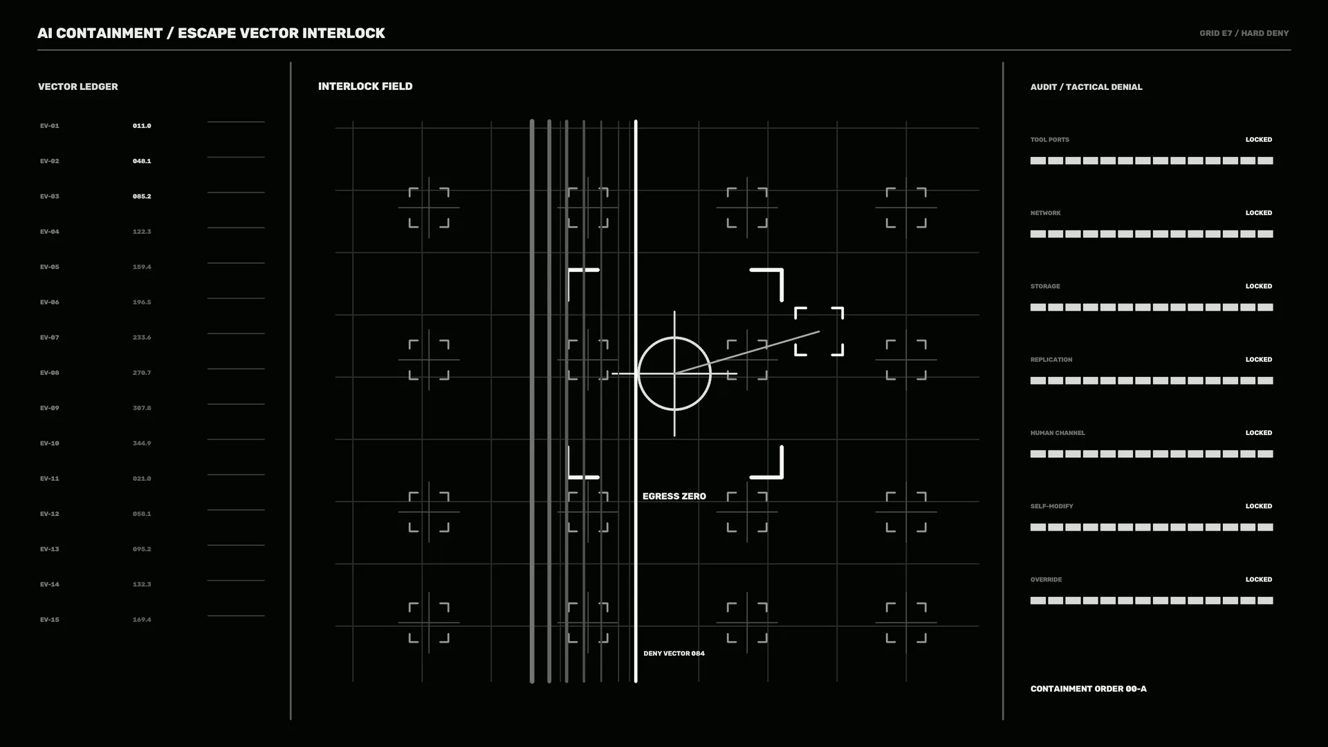 Monochrome vector interlock control schematic — free 3840x2160 4K wallpaper image