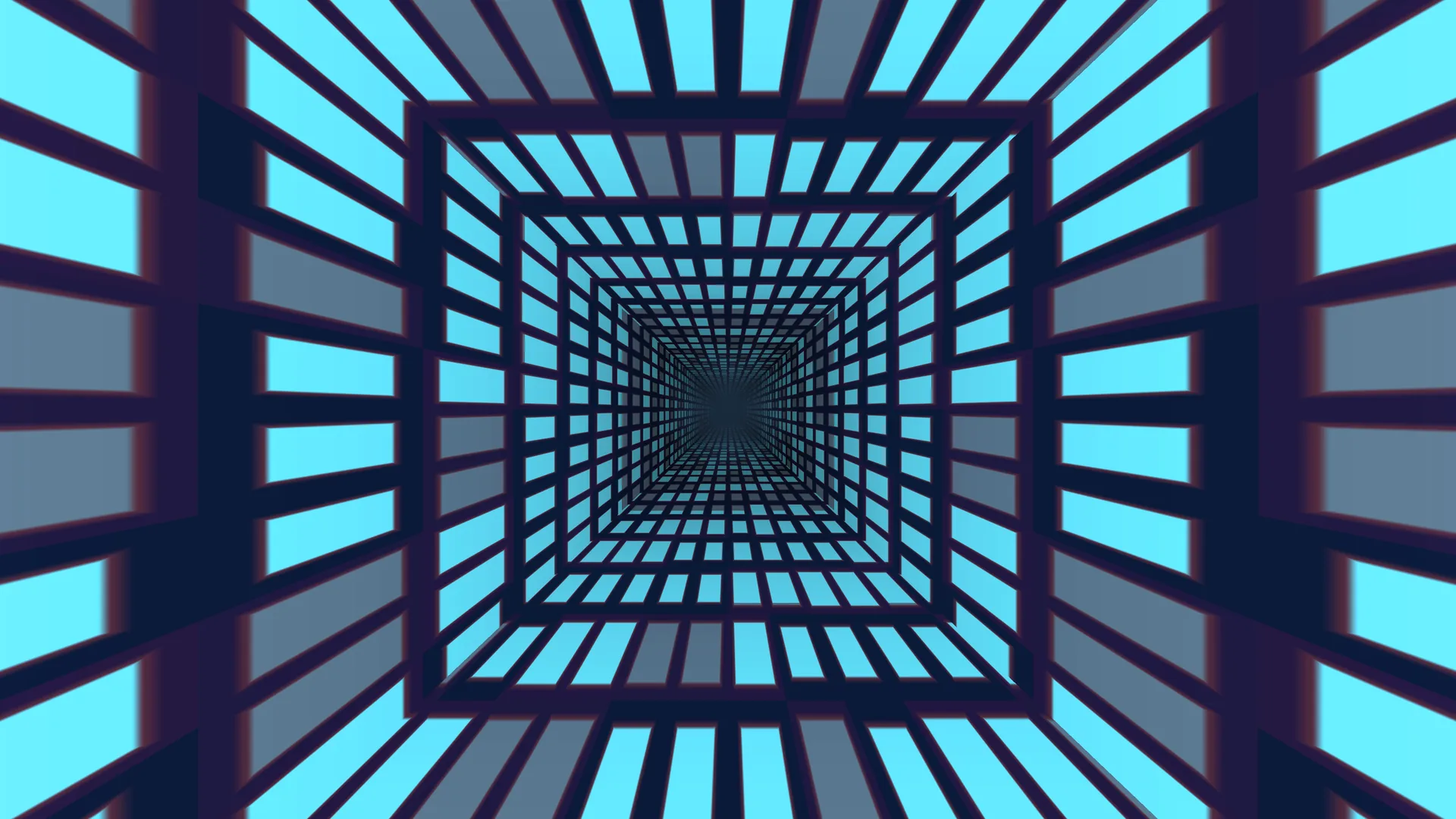 Cyan perspective tunnel with receding grid — free 3840x2160 4K wallpaper image