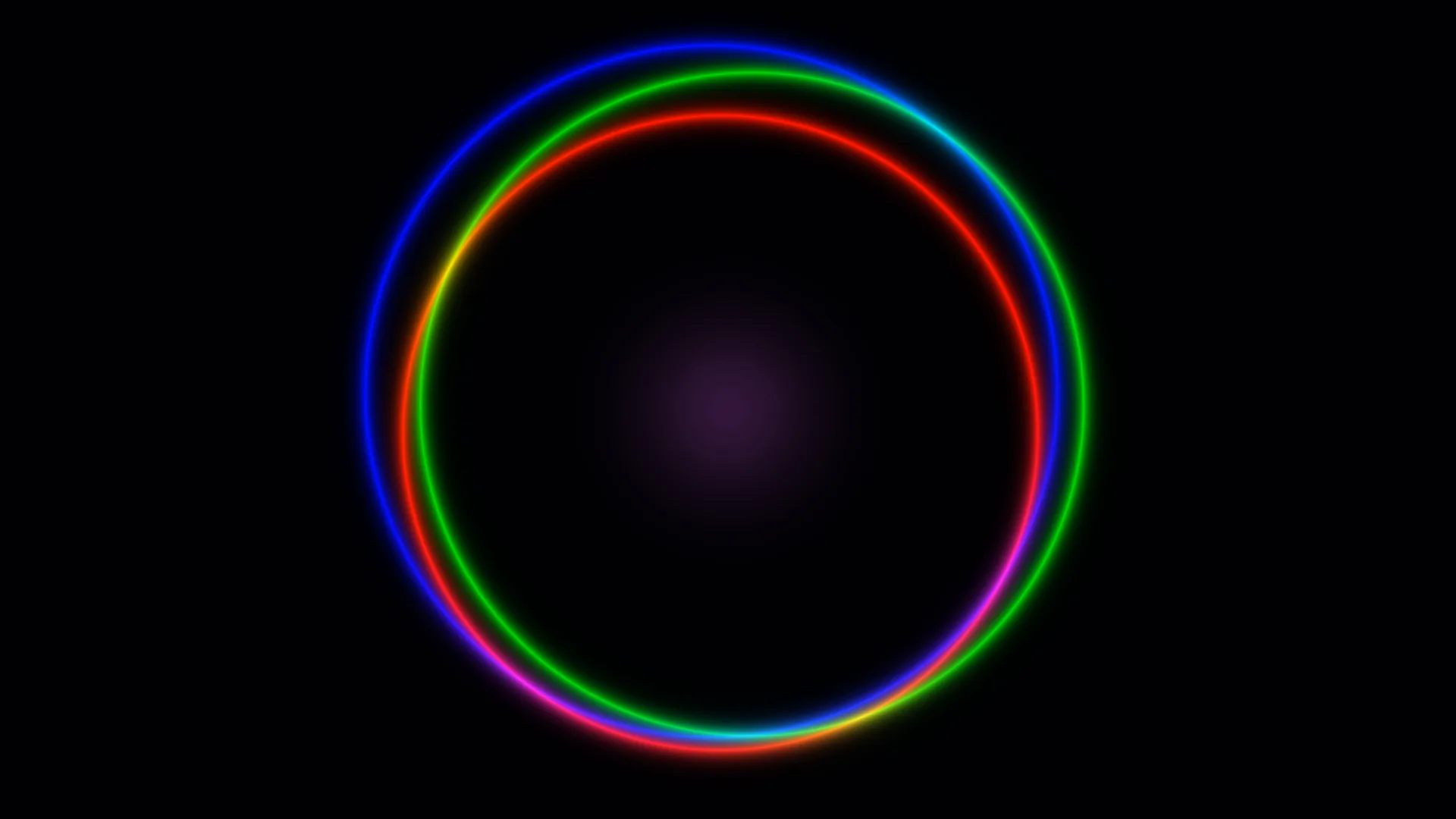 Chromatic neon ring on a black field — free 3840x2160 4K wallpaper image