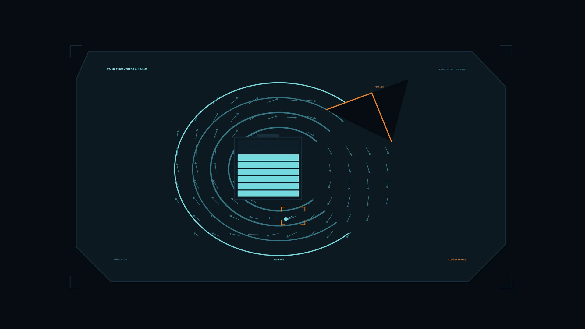 Cyan flux vector annulus with orbital flow lines — free 3840x2160 4K wallpaper image