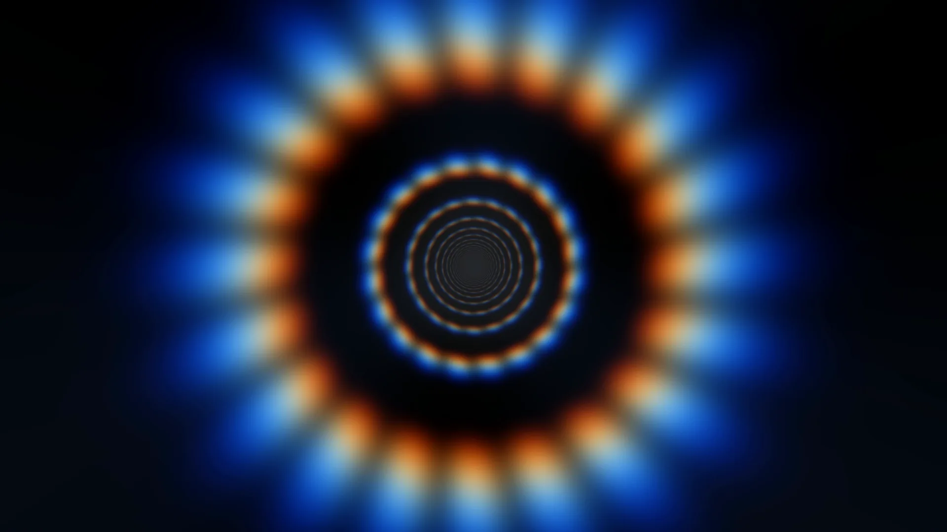 Concentric rings with blue and amber glow — free 3840x2160 4K wallpaper image