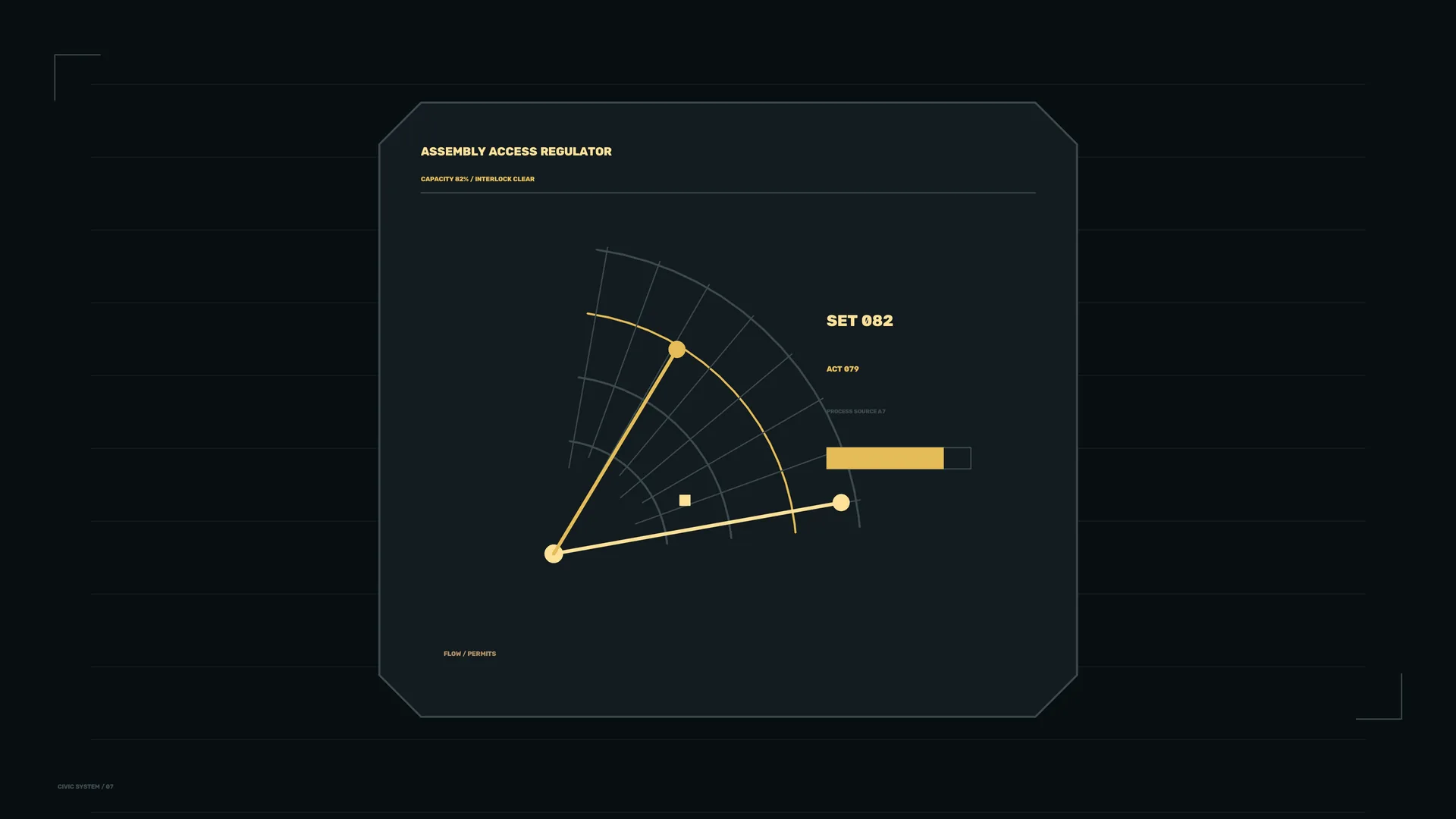 Amber radial control schematic on dark ground — free 3840x2160 4K wallpaper image