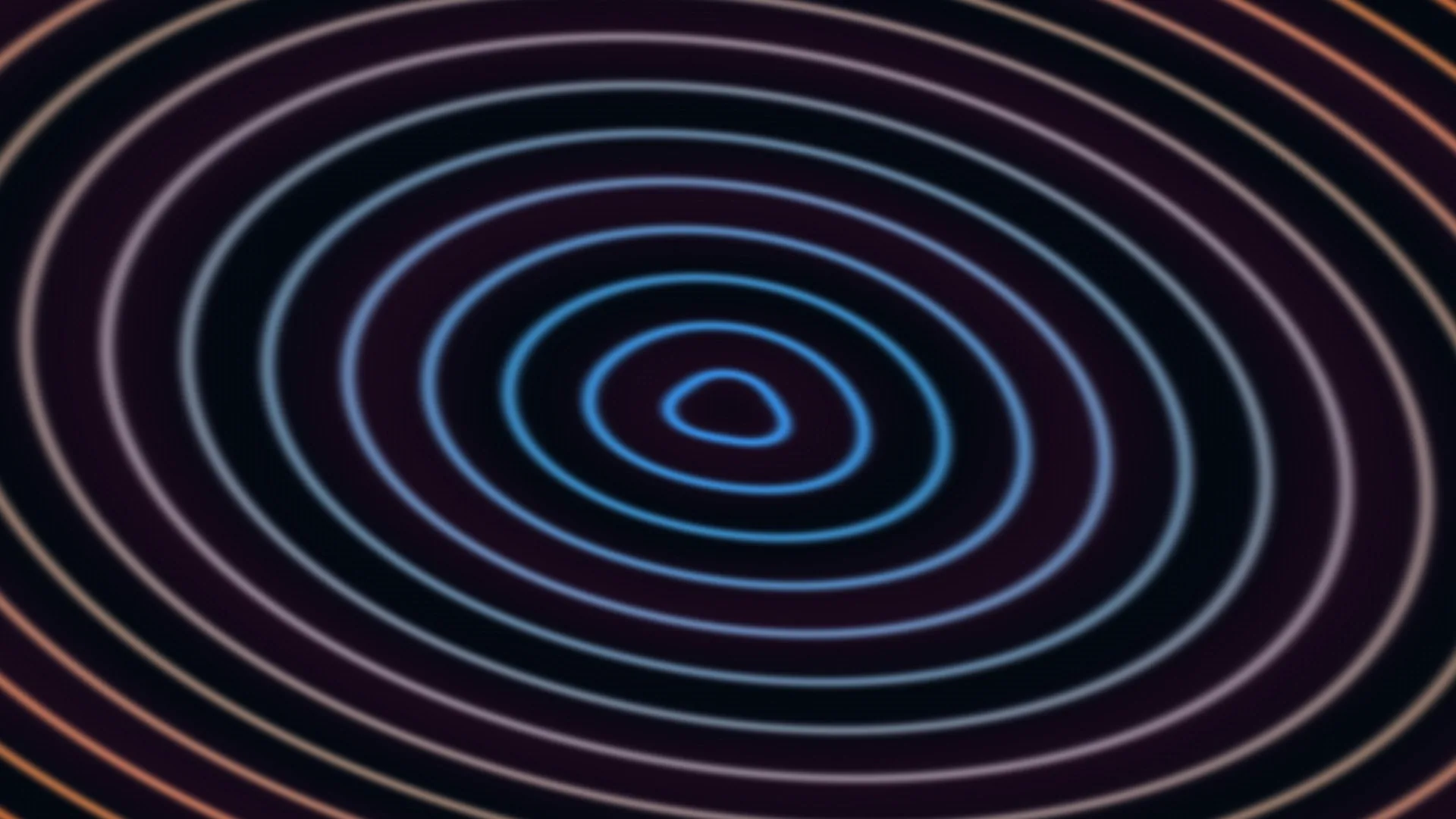 Concentric neon rings on a dark elliptical field — free 3840x2160 4K wallpaper image