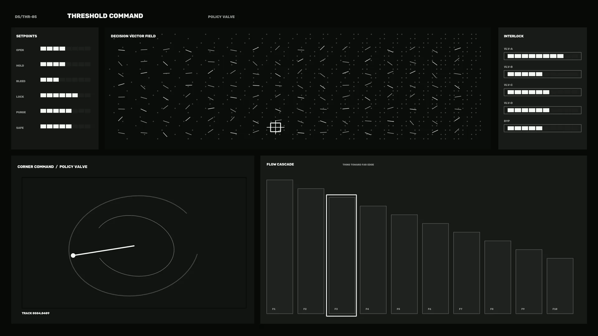 Monochrome decision vector command interface — free 3840x2160 4K wallpaper image