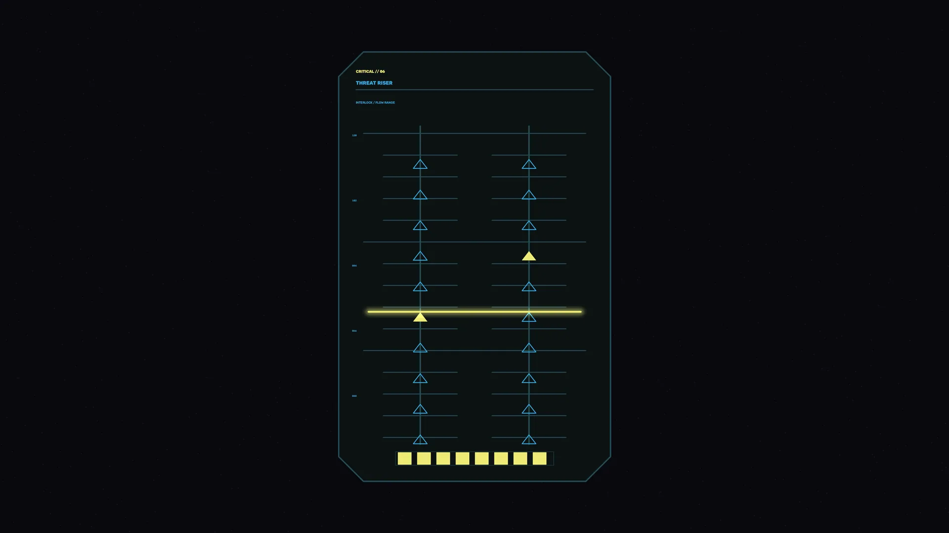 Neon threat-riser tactical interface diagram — free 3840x2160 4K wallpaper image