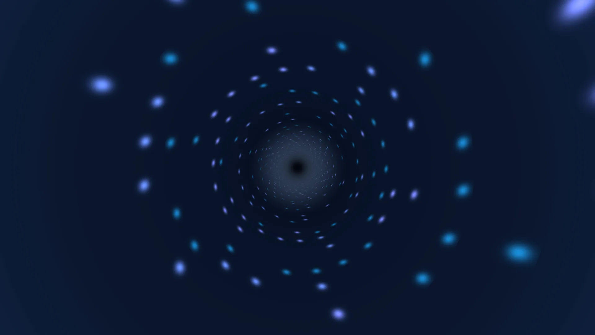 Blue radial vortex with concentric light particles — free 3840x2160 4K wallpaper image