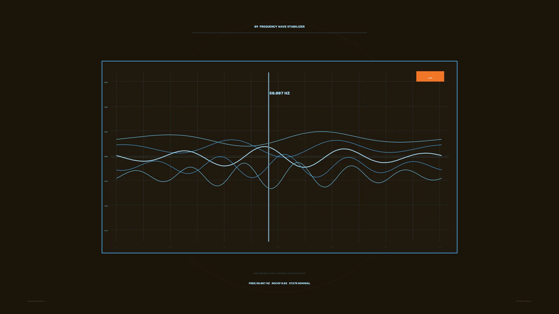 Blue Frequency Waveform on a Dark Grid — free 3840x2160 4K wallpaper image