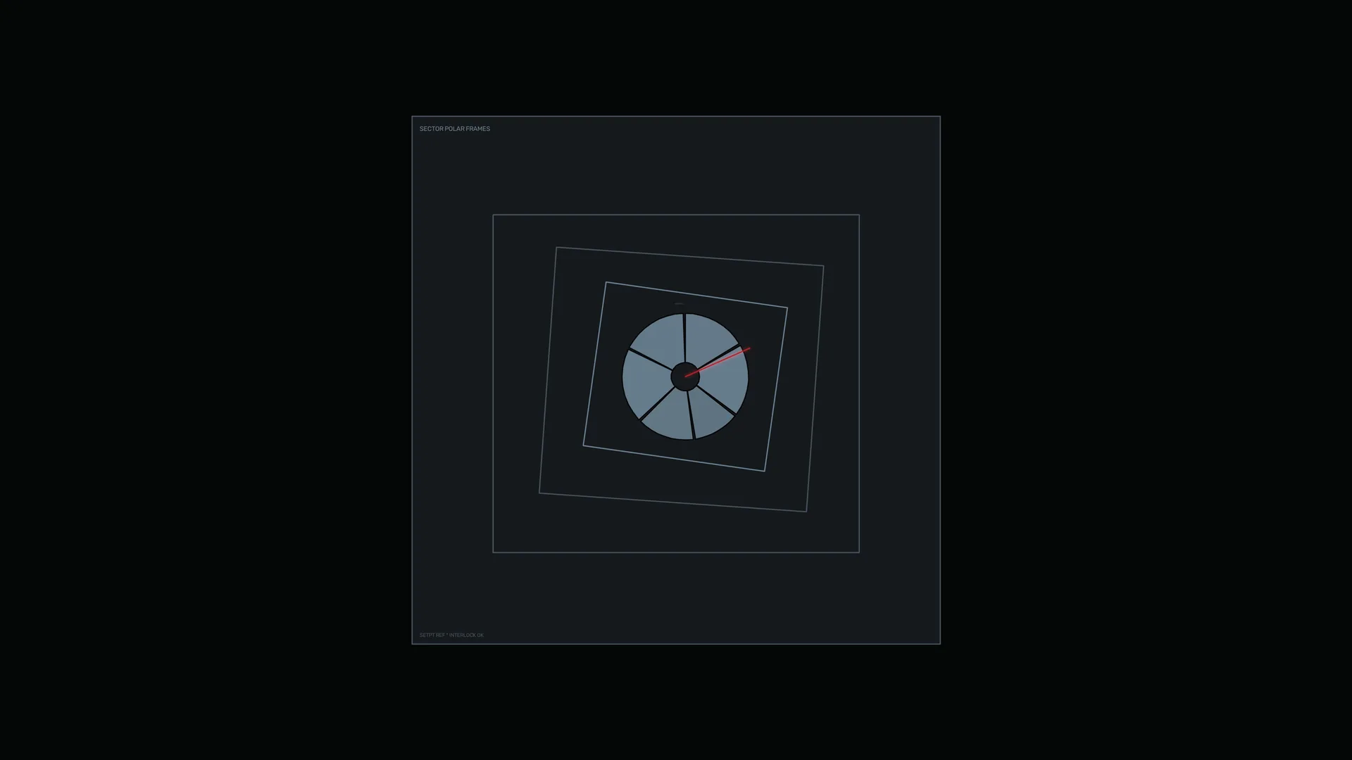 Polar sector diagram with nested rotating squares — free 3840x2160 4K wallpaper image