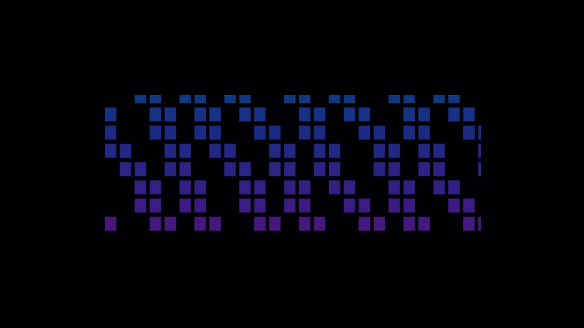 Blue and violet pixel wave on black — free 3840x2160 4K wallpaper image