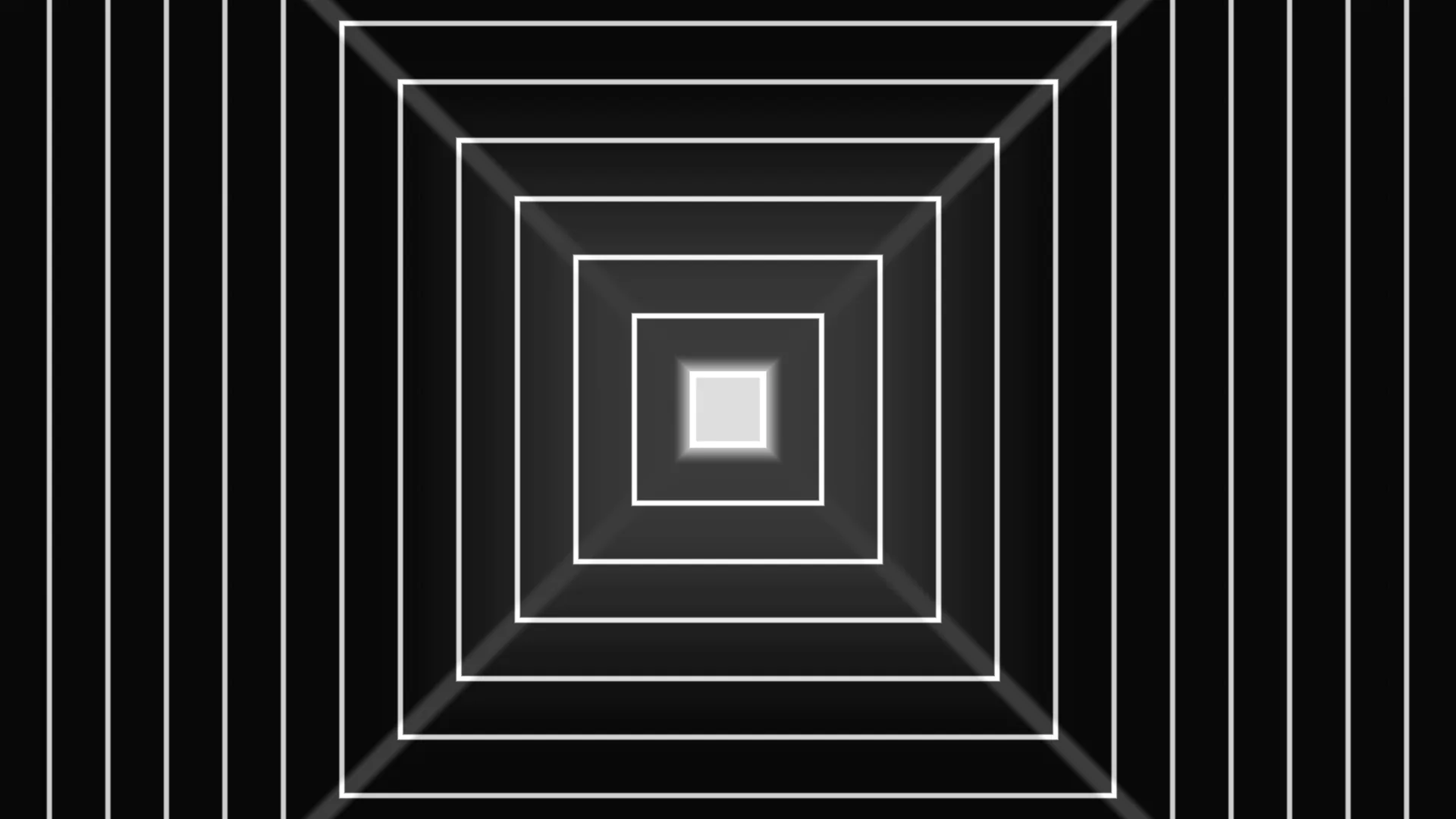 Concentric white squares on a black field — free 3840x2160 4K wallpaper image