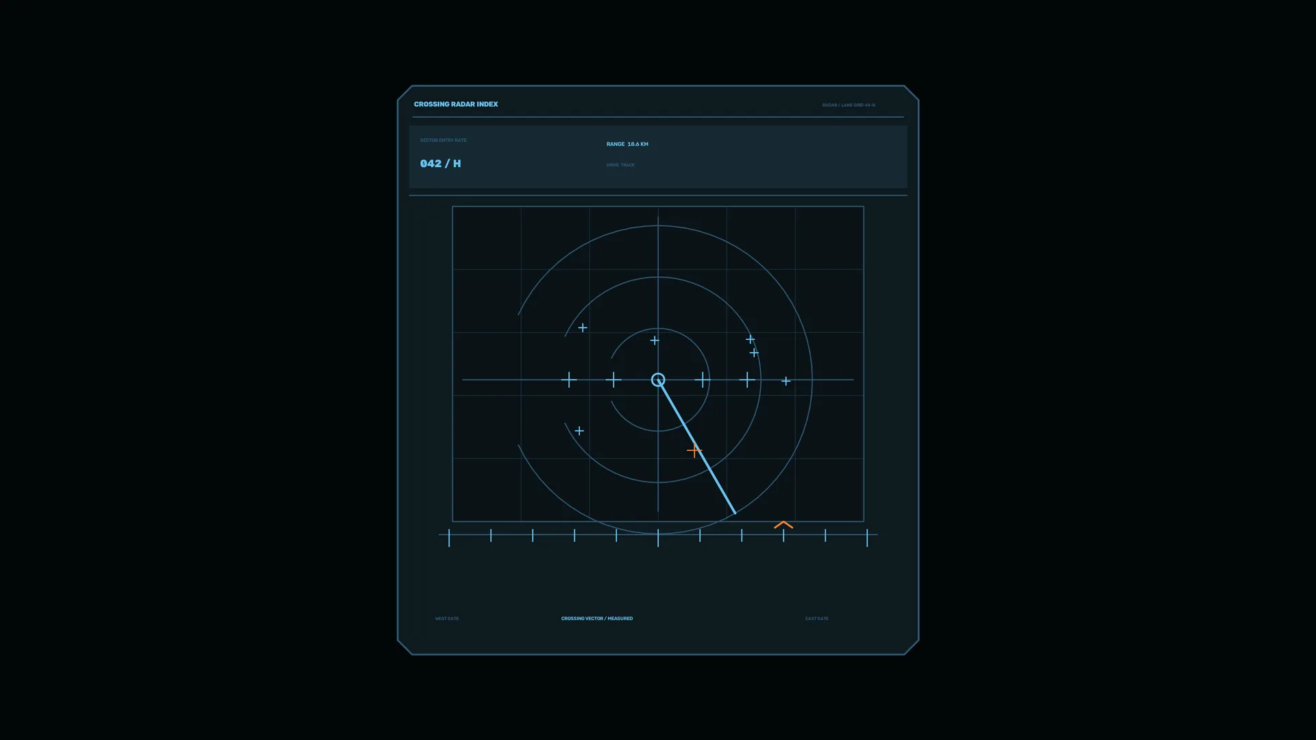 Blue radar interface with orbital tracking grid — free 3840x2160 4K wallpaper image