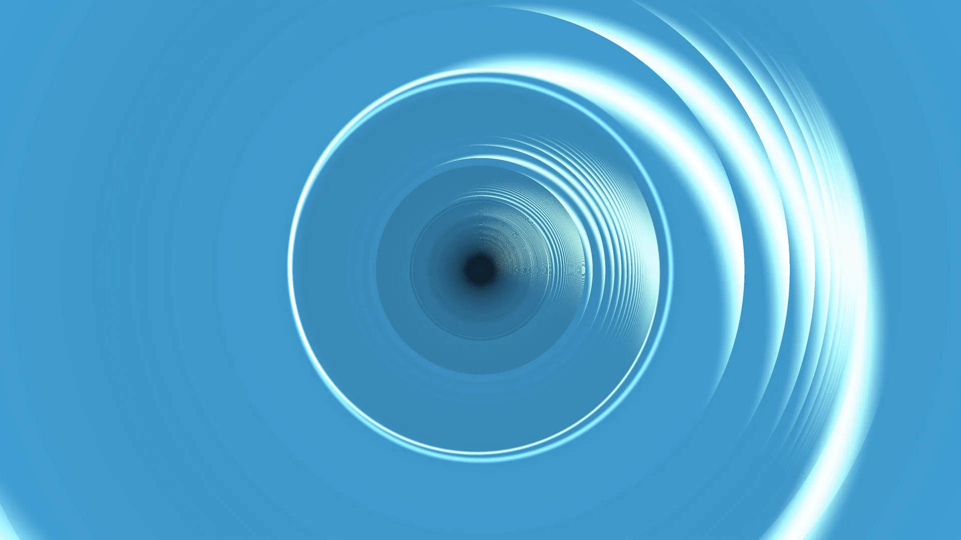Concentric cyan rings with luminous radial depth — free 3840x2160 4K wallpaper image