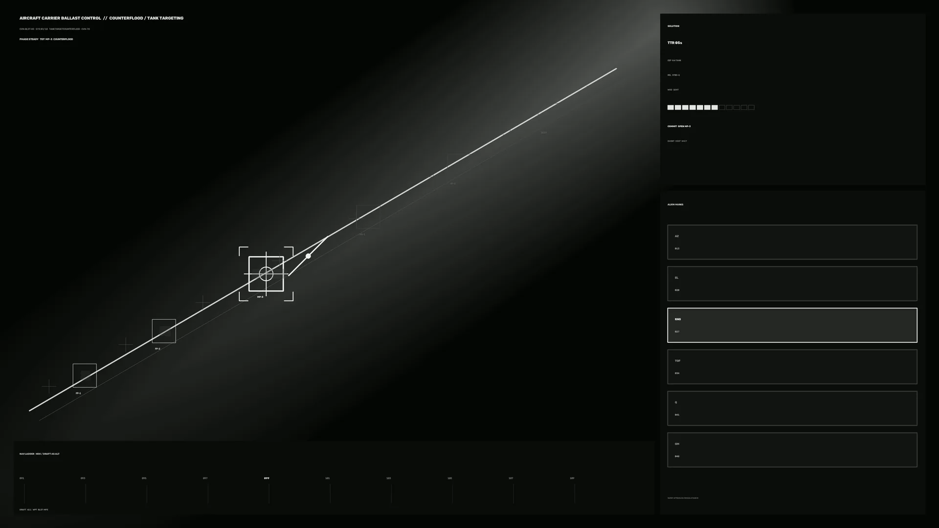 Monochrome aircraft targeting control interface — free 3840x2160 4K wallpaper image