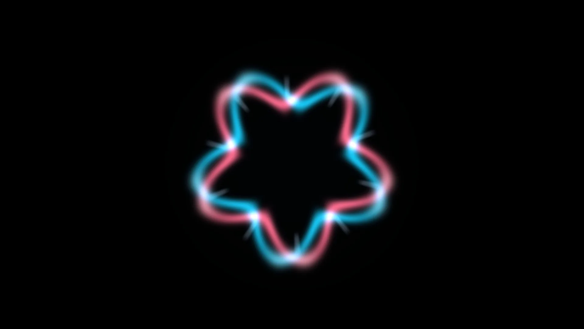 Cyan and pink neon six-lobed loop — free 3840x2160 4K wallpaper image