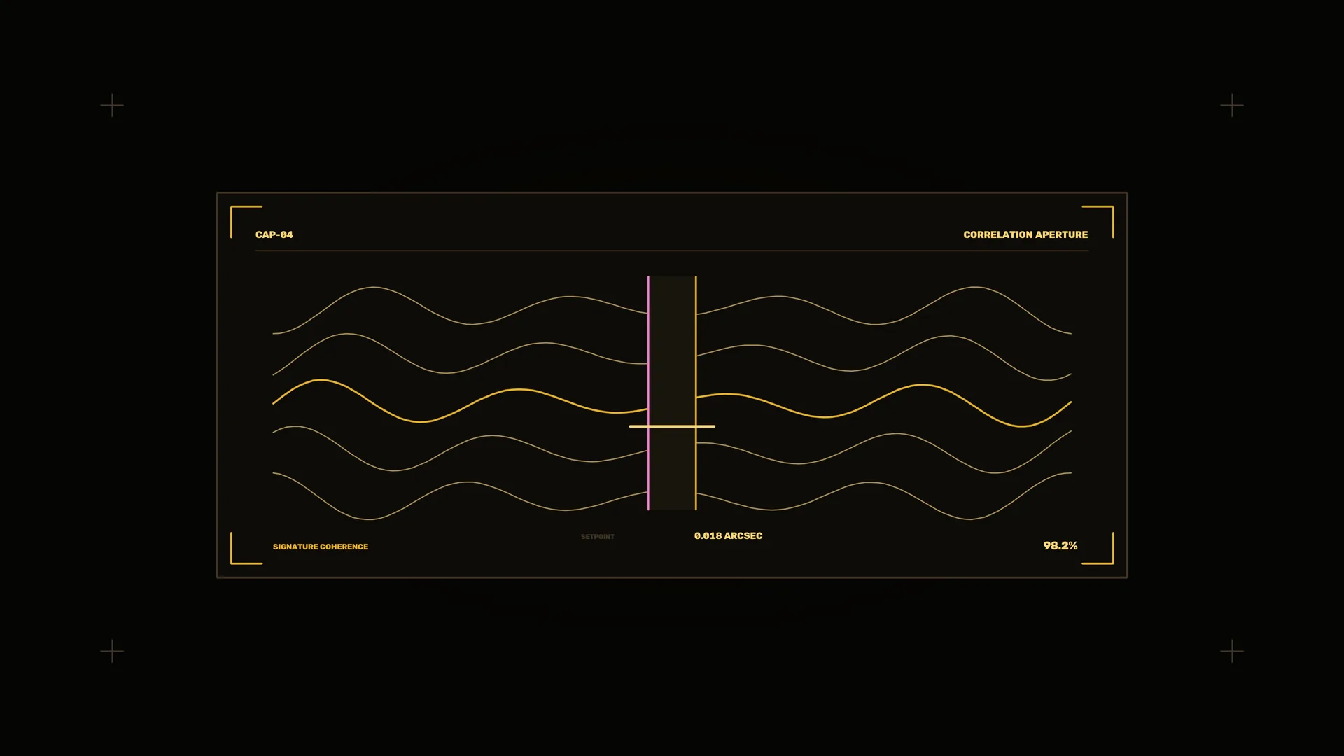 Waveform aperture diagram in black and amber — free 3840x2160 4K wallpaper image