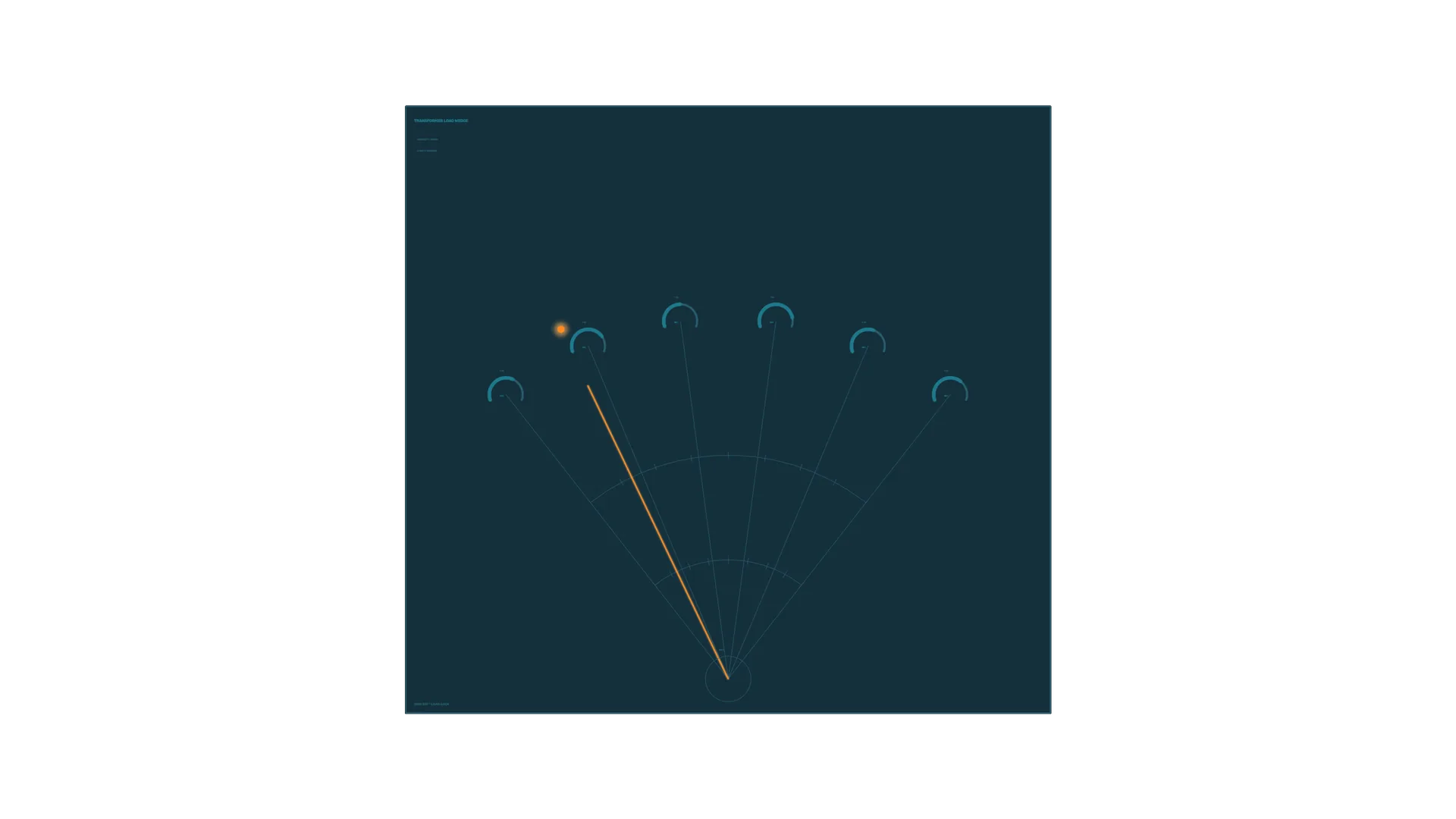 Orbital arc diagram with cyan nodes and orange path — free 3840x2160 4K wallpaper image