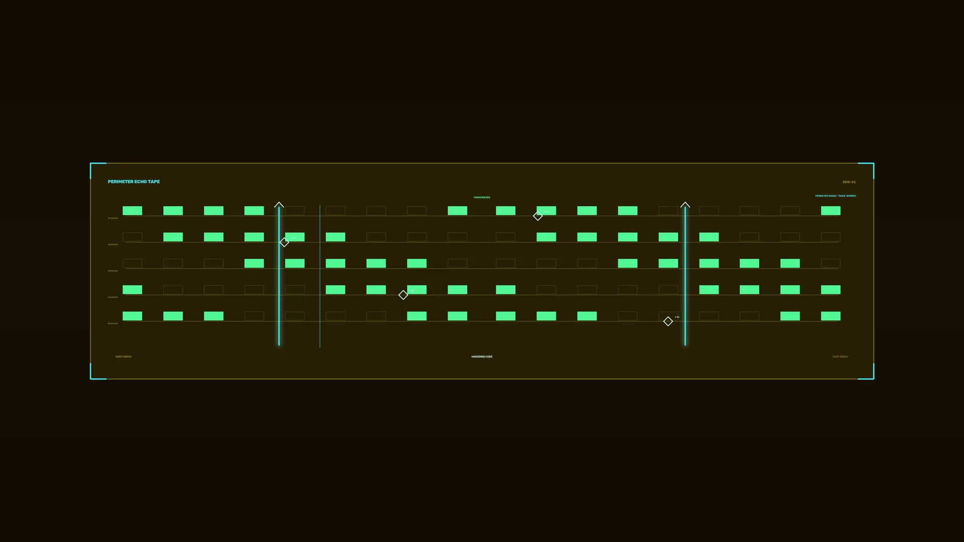 Neon grid schematic on a dark amber field — free 3840x2160 4K wallpaper image