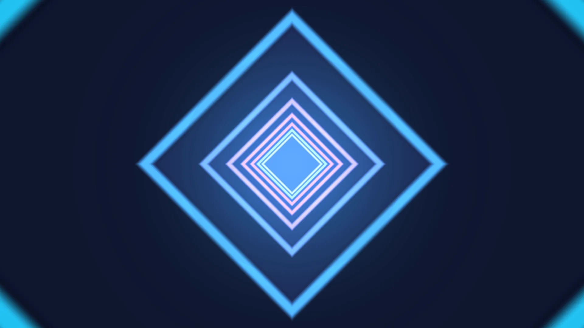 Neon diamond geometry on a midnight blue field — free 3840x2160 4K wallpaper image