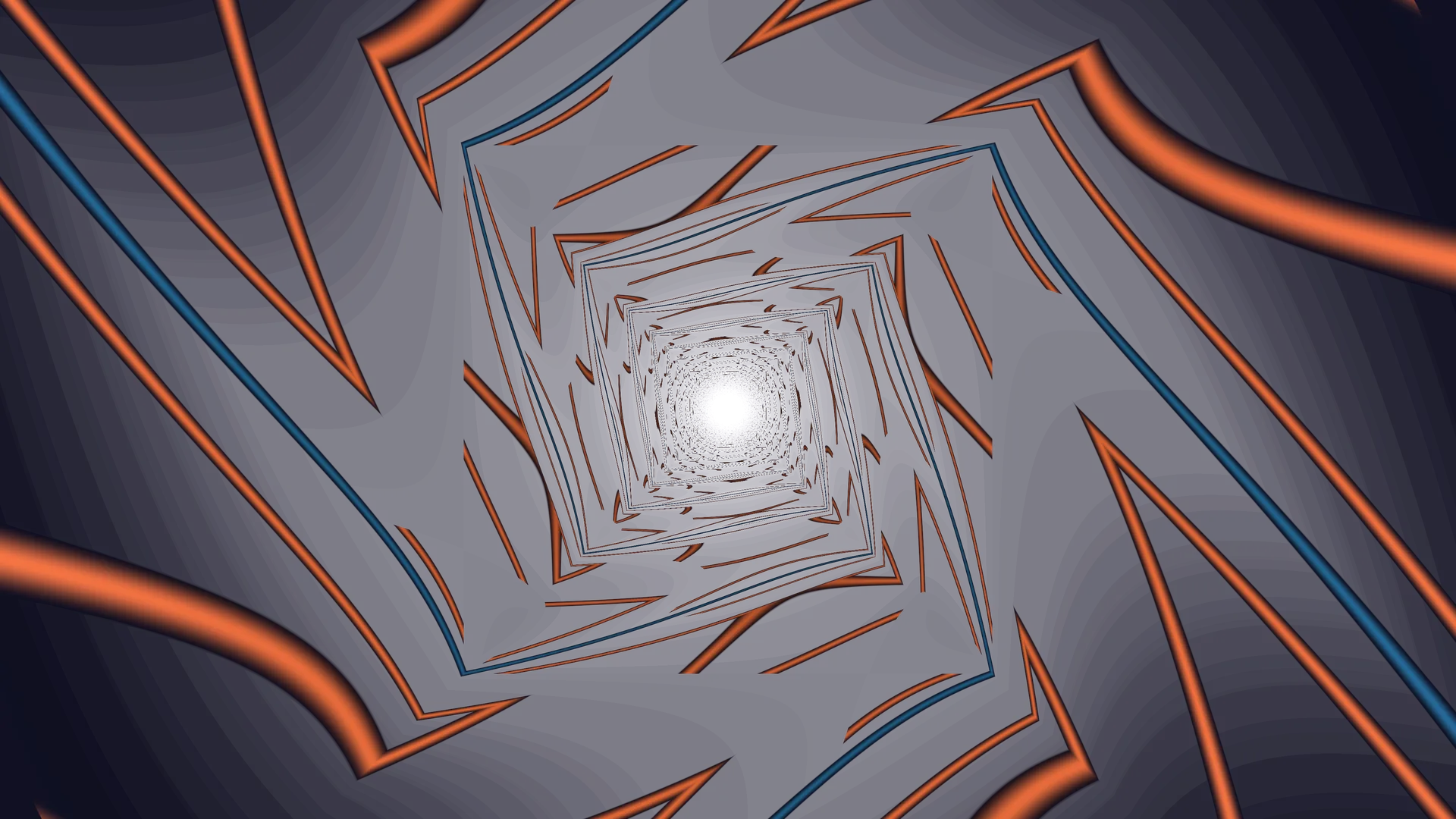 Concentric neon squares forming a dark tunnel — free 3840x2160 4K wallpaper image