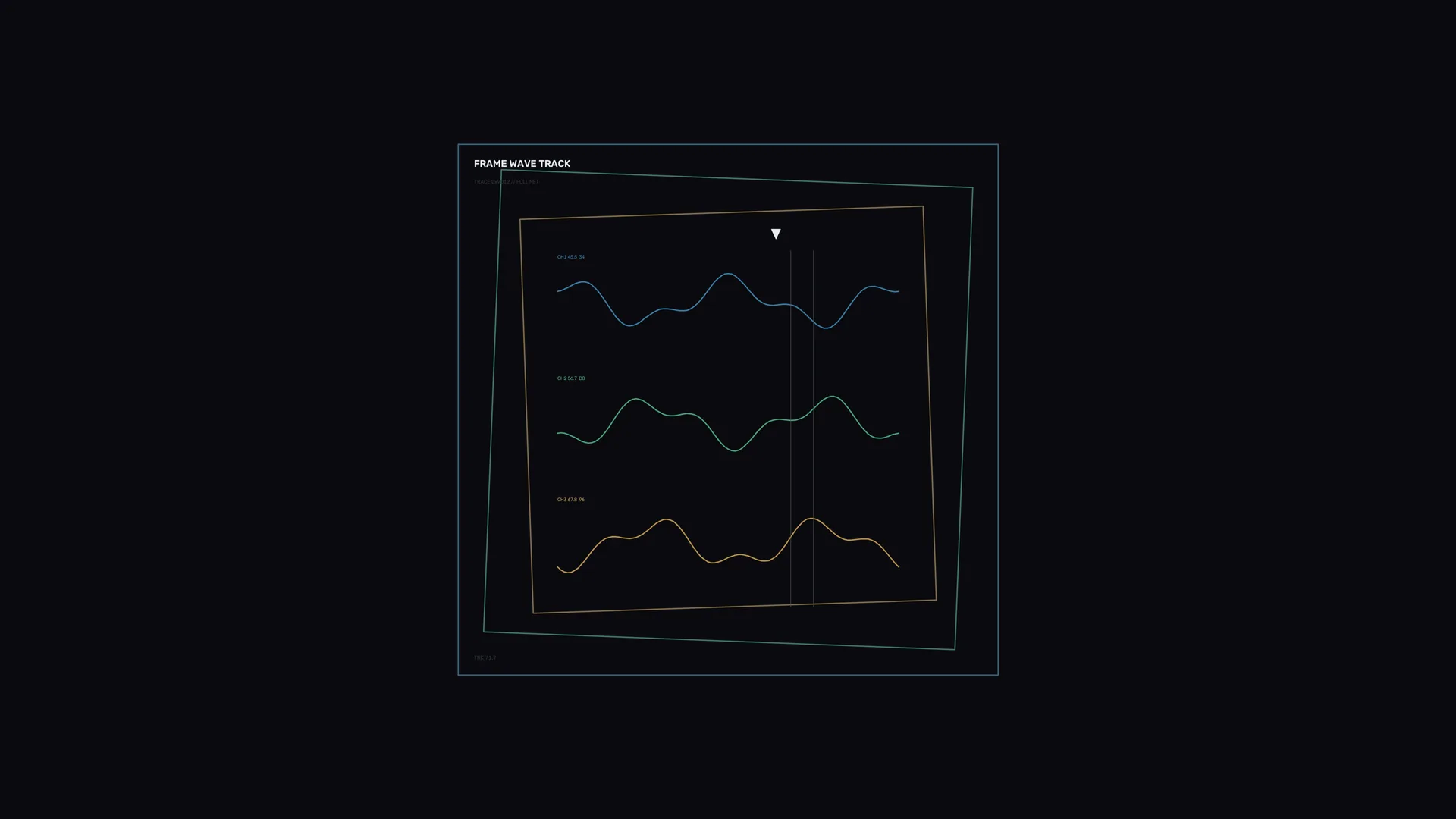 Neon waveform chart on a dark technical grid — free 3840x2160 4K wallpaper image