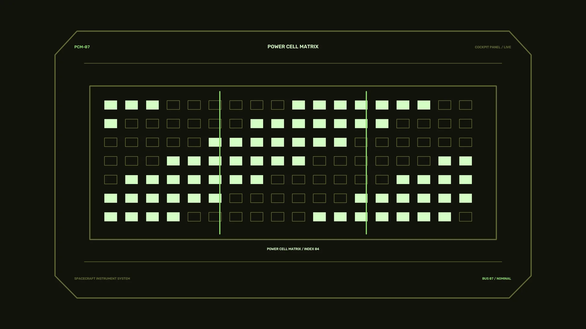Luminous Power Cell Matrix Interface — free 3840x2160 4K wallpaper image