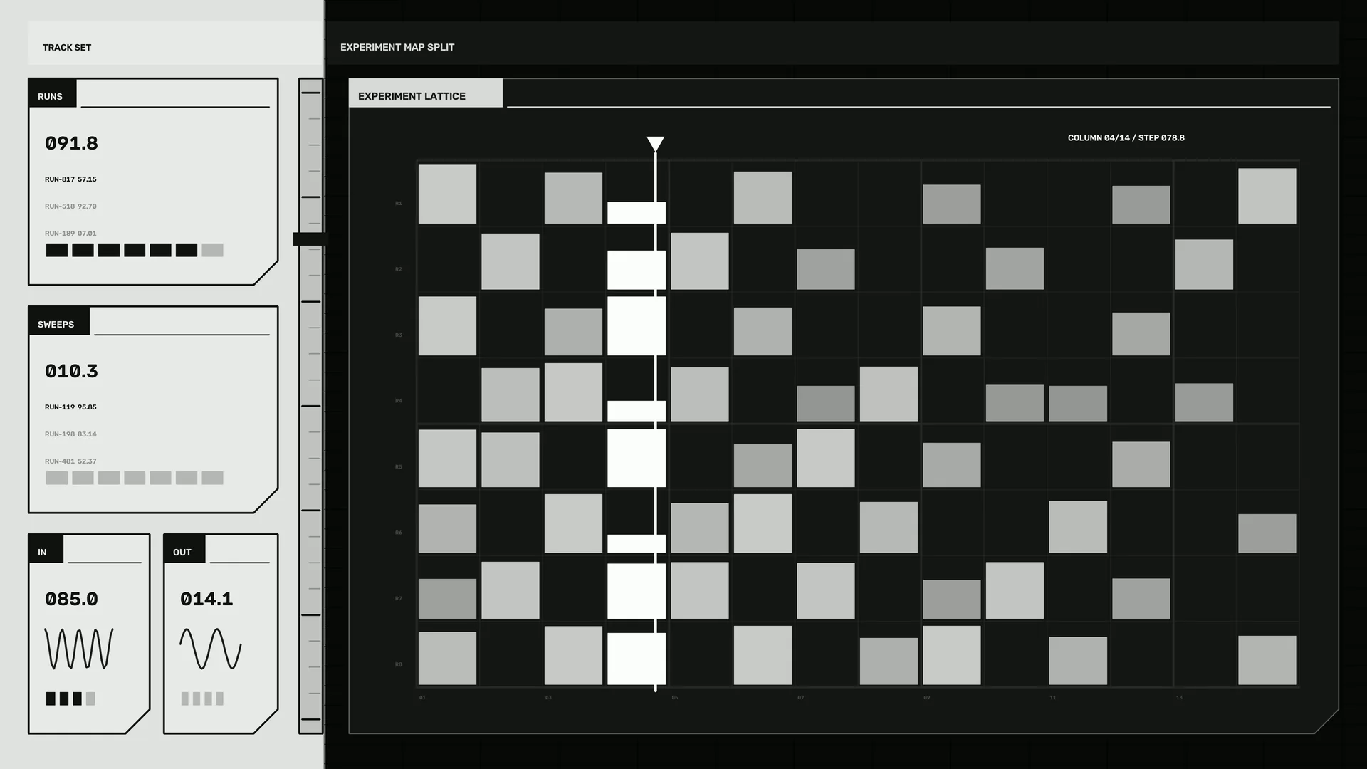 Monochrome experimental lattice interface — free 3840x2160 4K wallpaper image