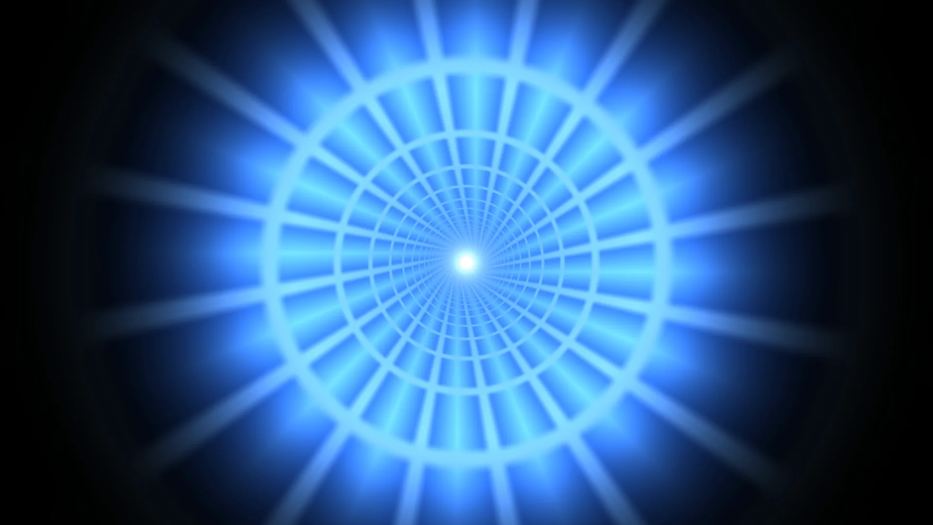 Blue radial tunnel with concentric grid geometry — free 3840x2160 4K wallpaper image