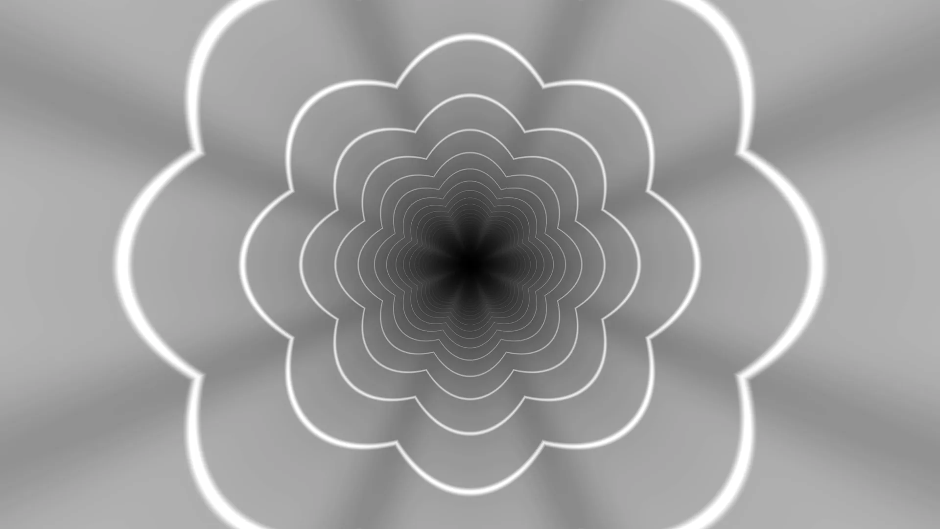 Concentric scalloped rosette in grayscale — free 3840x2160 4K wallpaper image