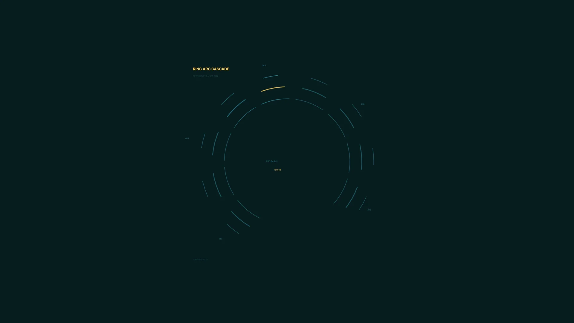 Teal Ring Arc Cascade Interface — free 3840x2160 4K wallpaper image