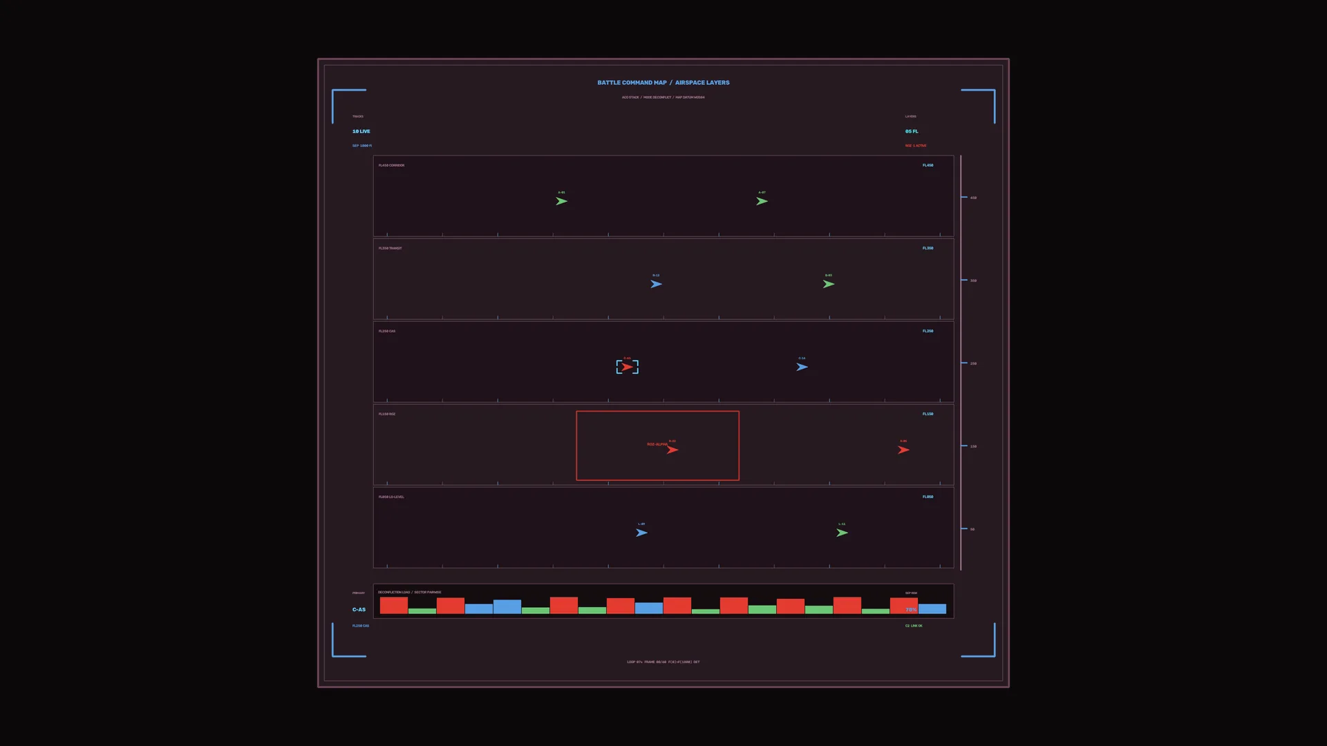 Dark tactical command map with coloured flight paths — free 3840x2160 4K wallpaper image