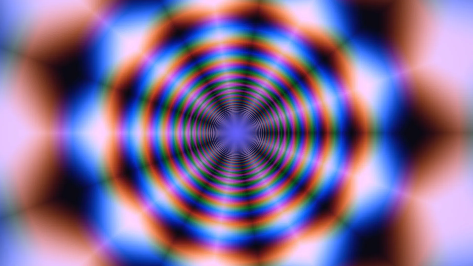 Chromatic concentric rings with geometric blur — free 3840x2160 4K wallpaper image