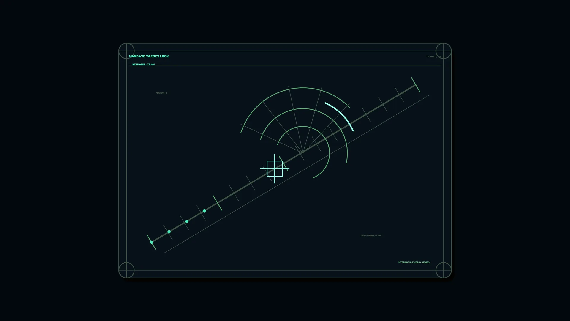 Geometric radar targeting interface in teal — free 3840x2160 4K wallpaper image