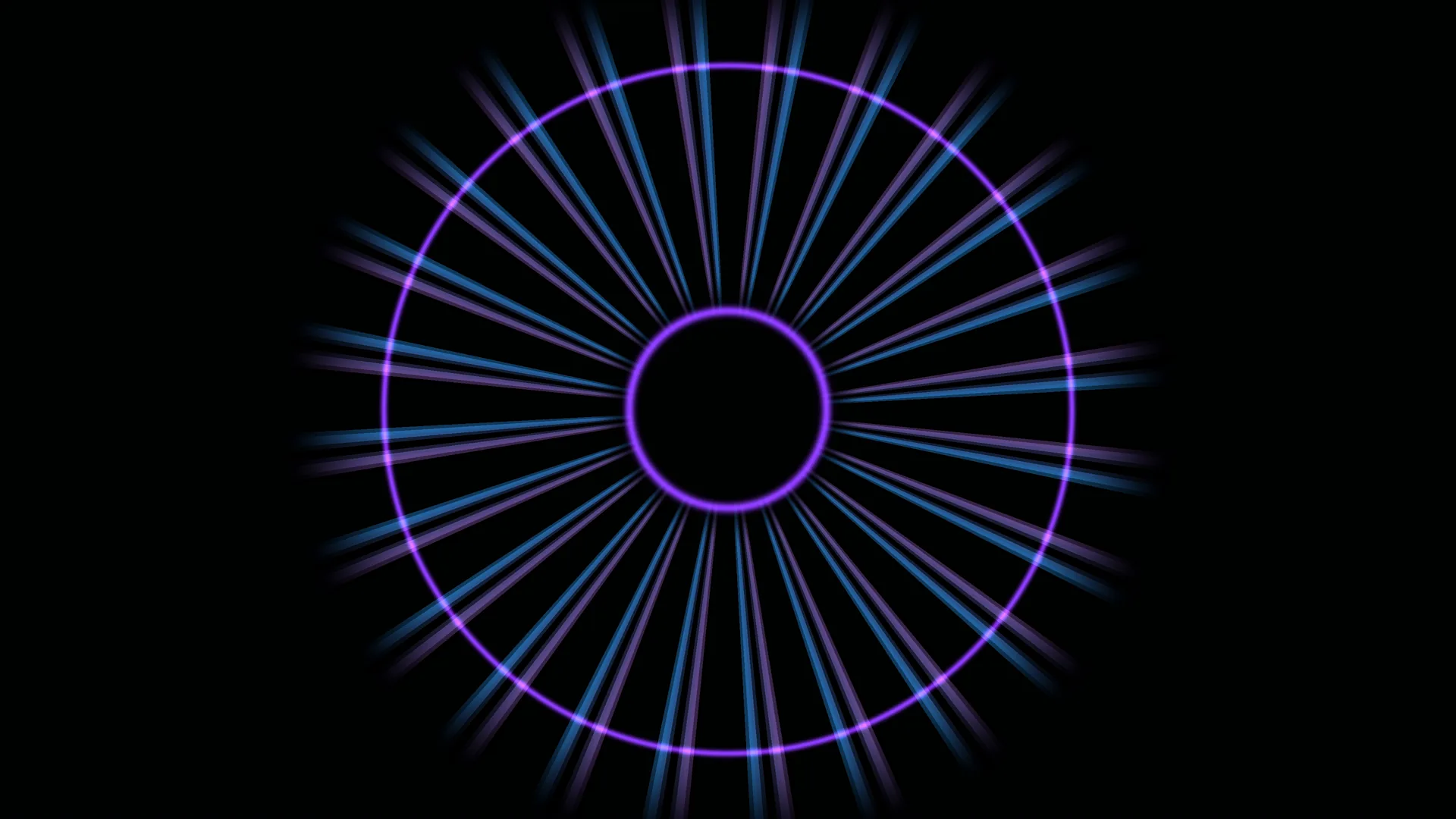 Violet concentric rings with radial light beams — free 3840x2160 4K wallpaper image