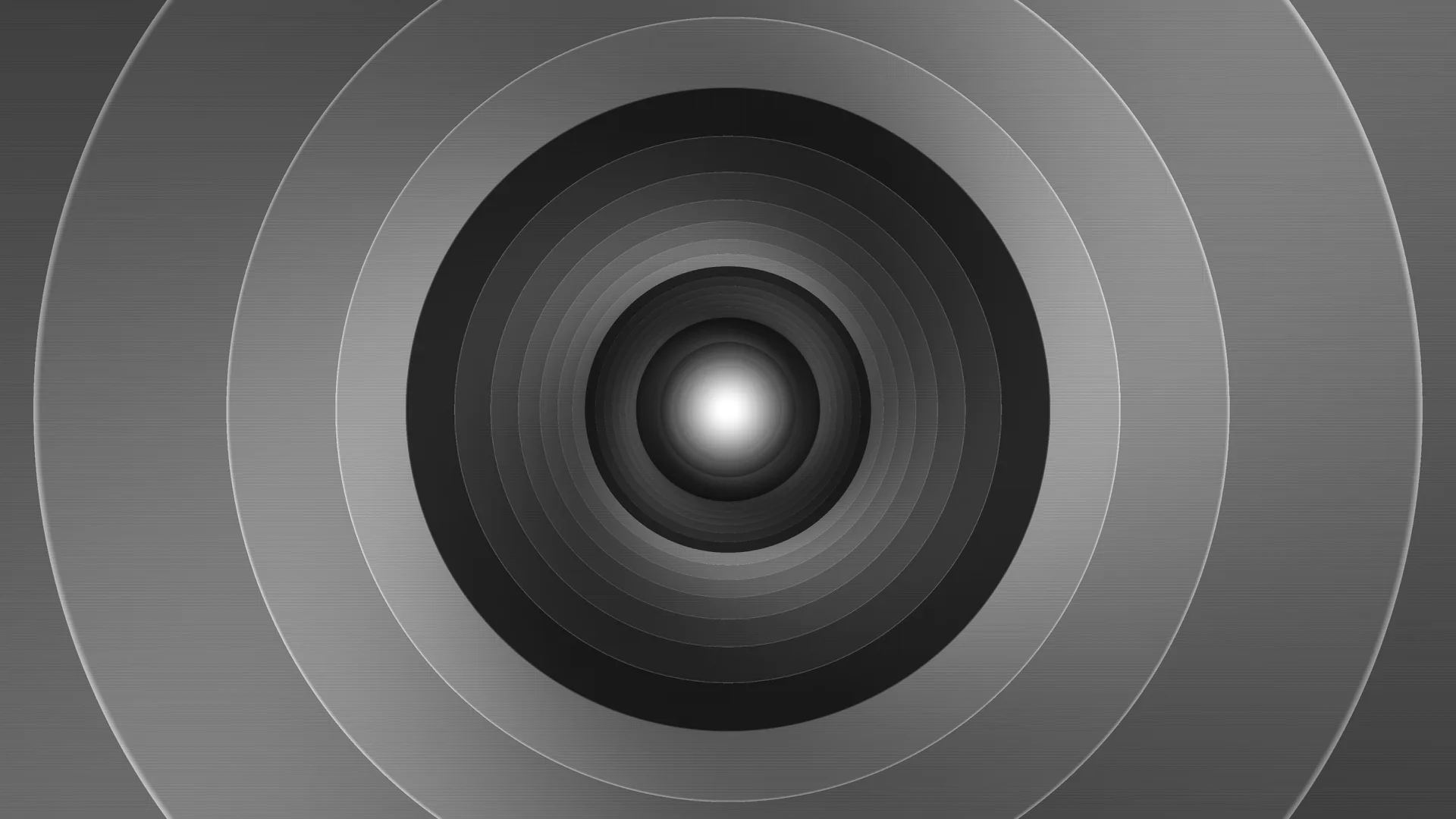Monochrome concentric rings with luminous center — free 3840x2160 4K wallpaper image