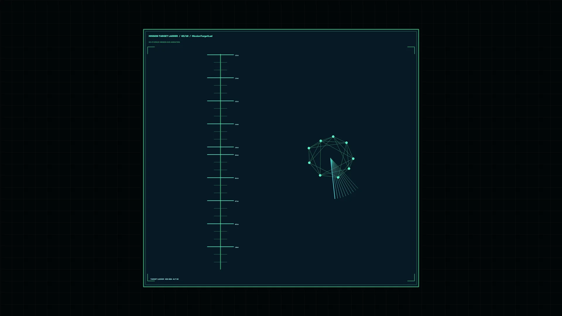 Neon mission target ladder on a dark grid — free 3840x2160 4K wallpaper image