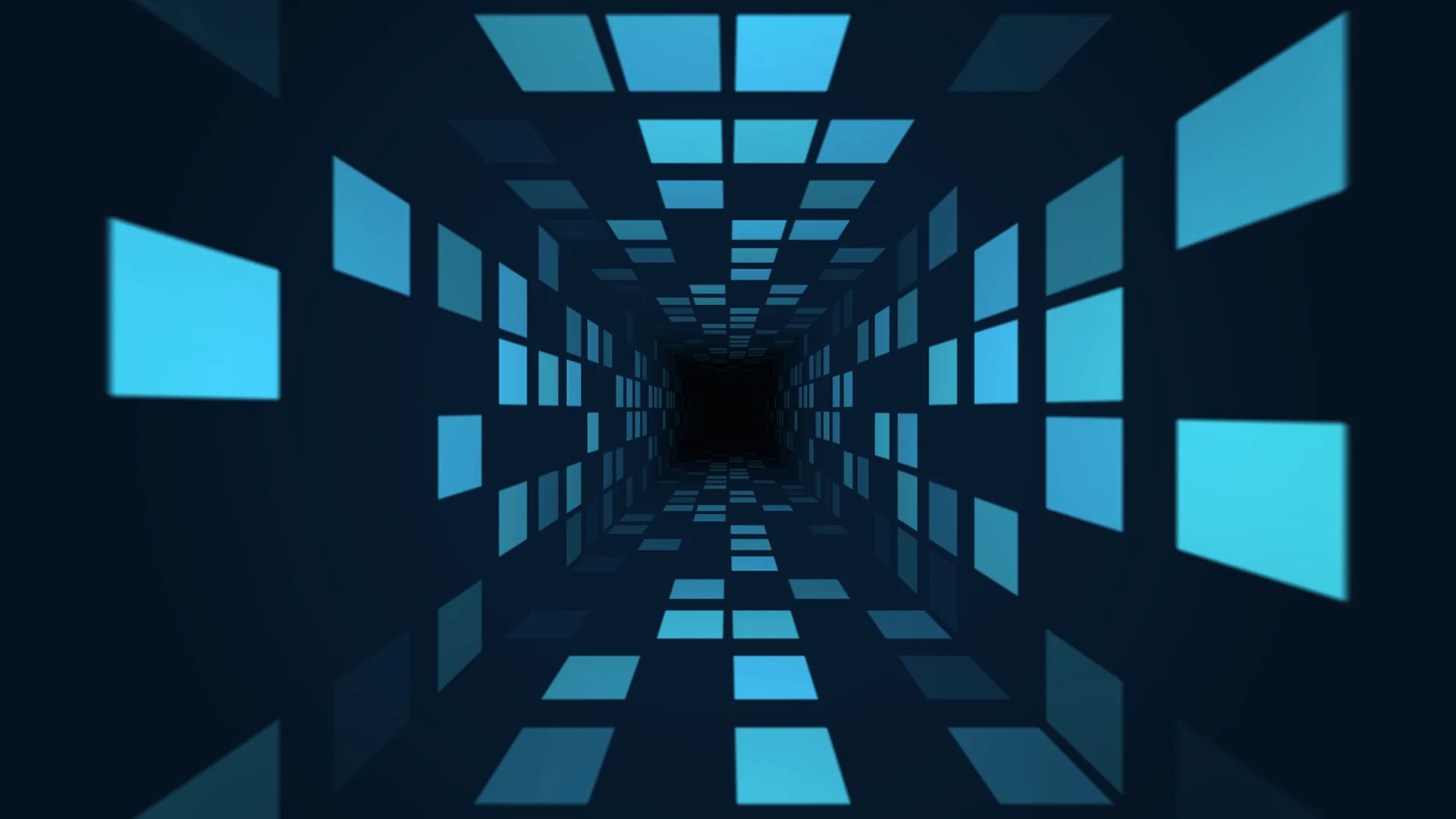 Blue geometric corridor with deep perspective — free 3840x2160 4K wallpaper image