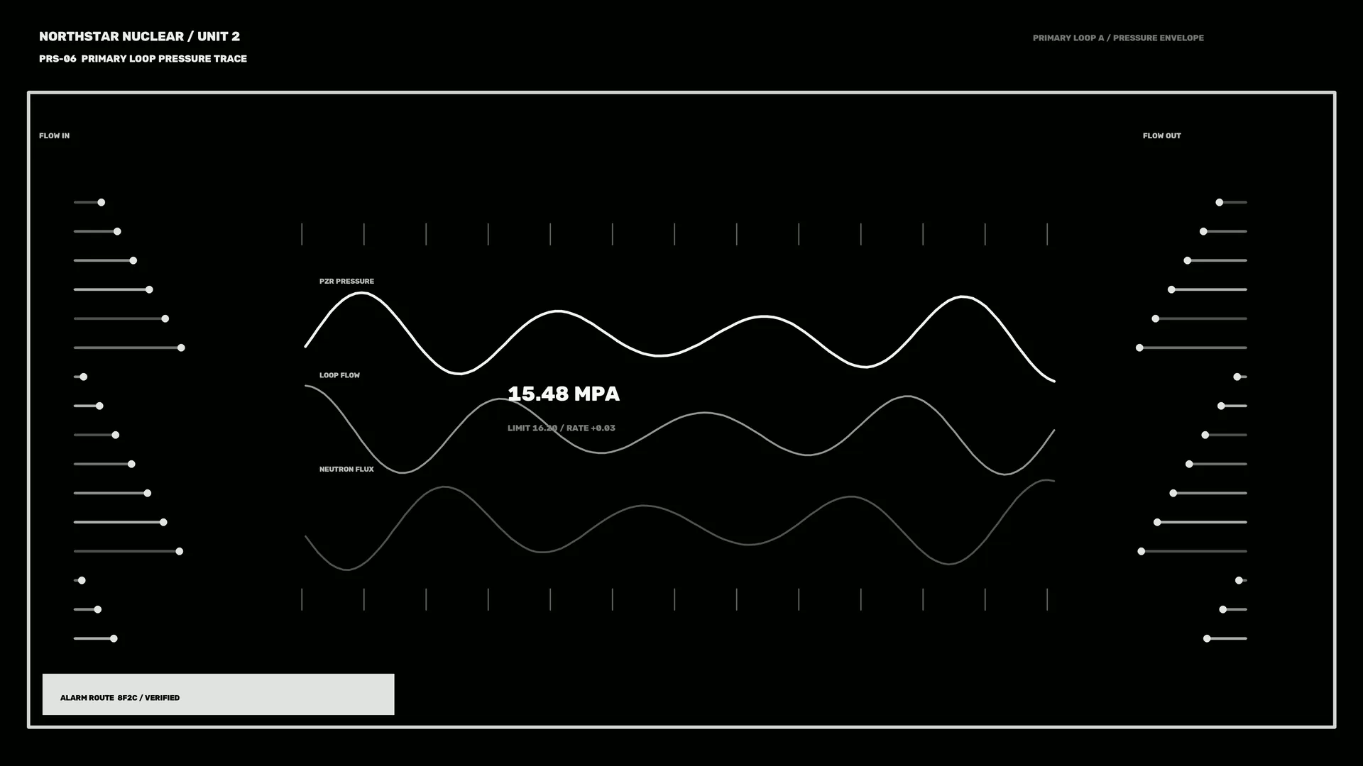 Monochrome pressure trace control diagram — free 3840x2160 4K wallpaper image