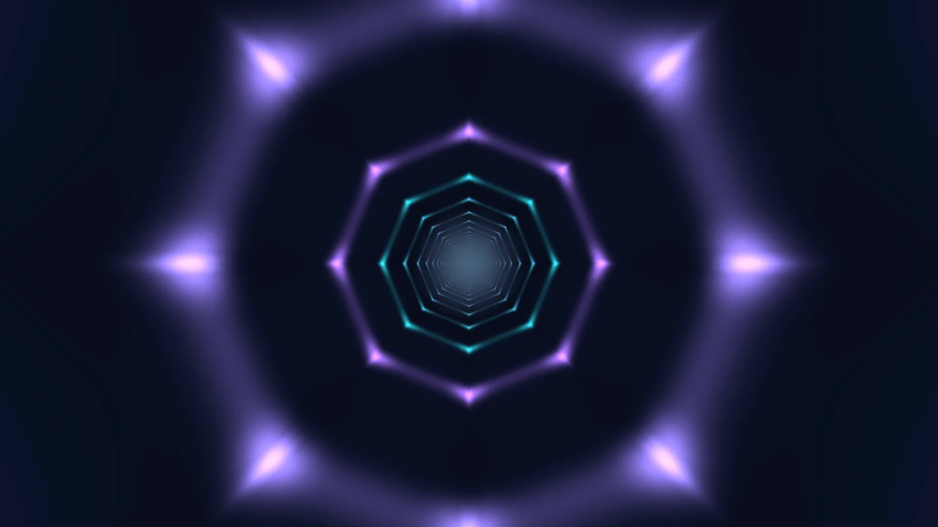 Neon hexagonal tunnel in violet and cyan — free 3840x2160 4K wallpaper image