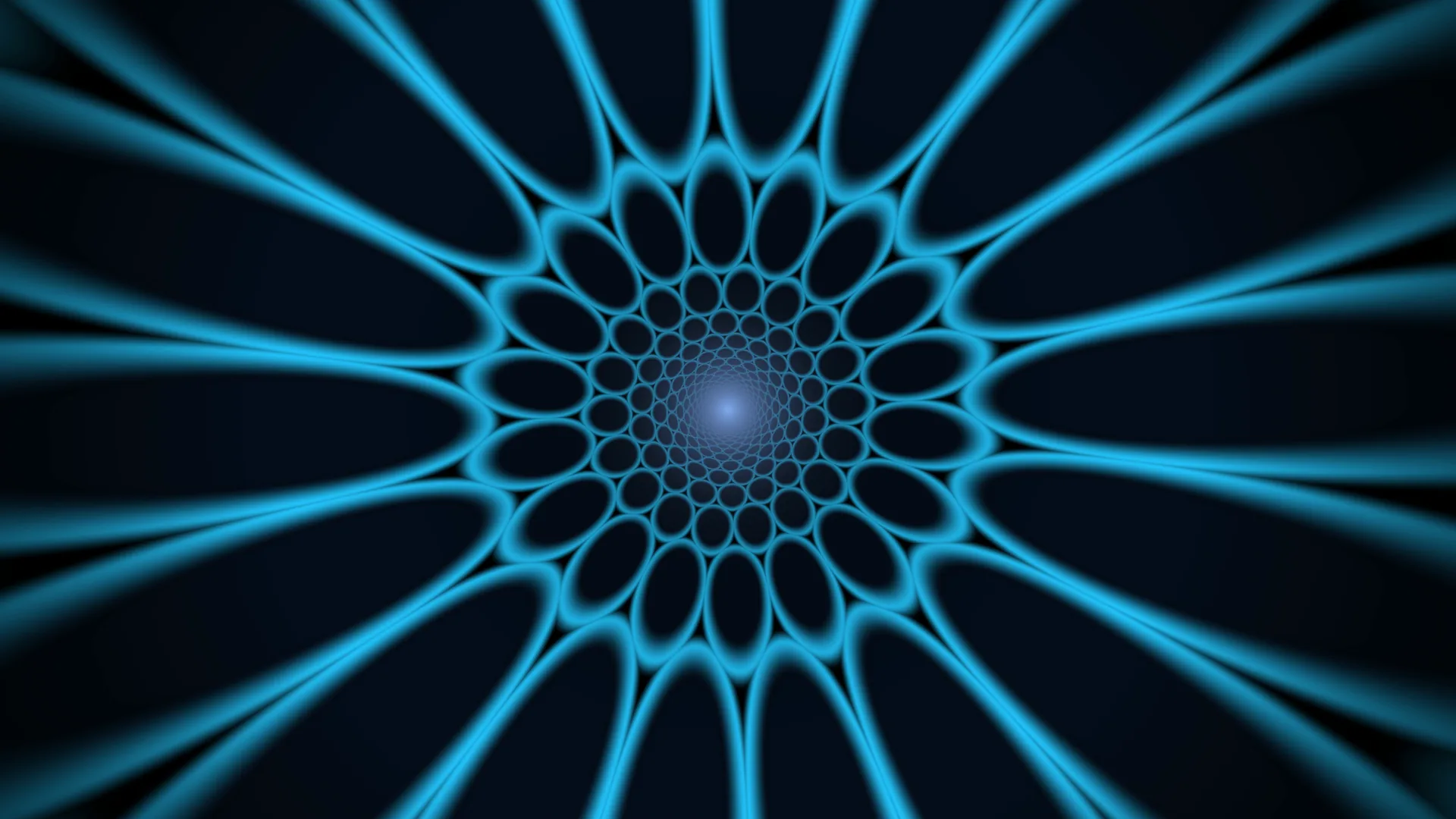Cyan radial tunnel with nested oval geometry — free 3840x2160 4K wallpaper image