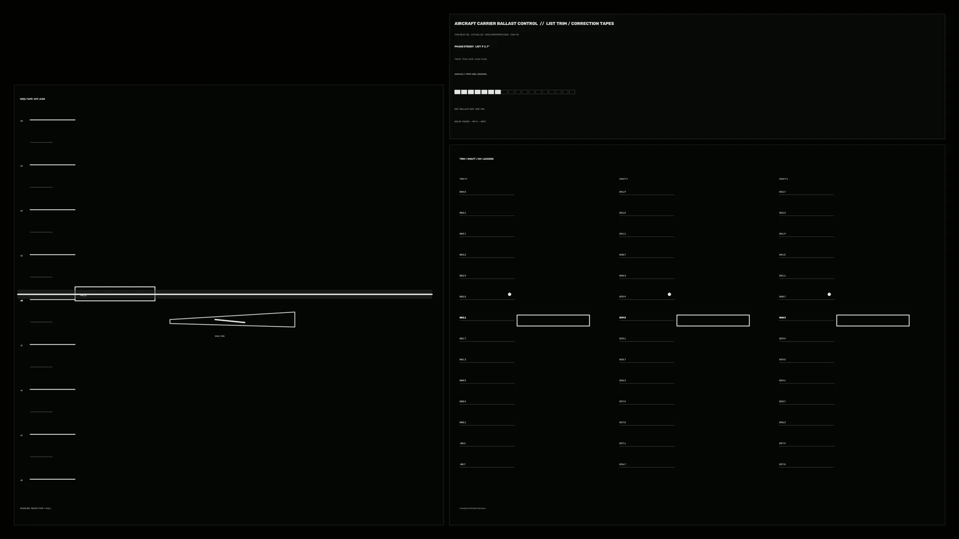 Black aircraft control schematic with white geometry — free 3840x2160 4K wallpaper image