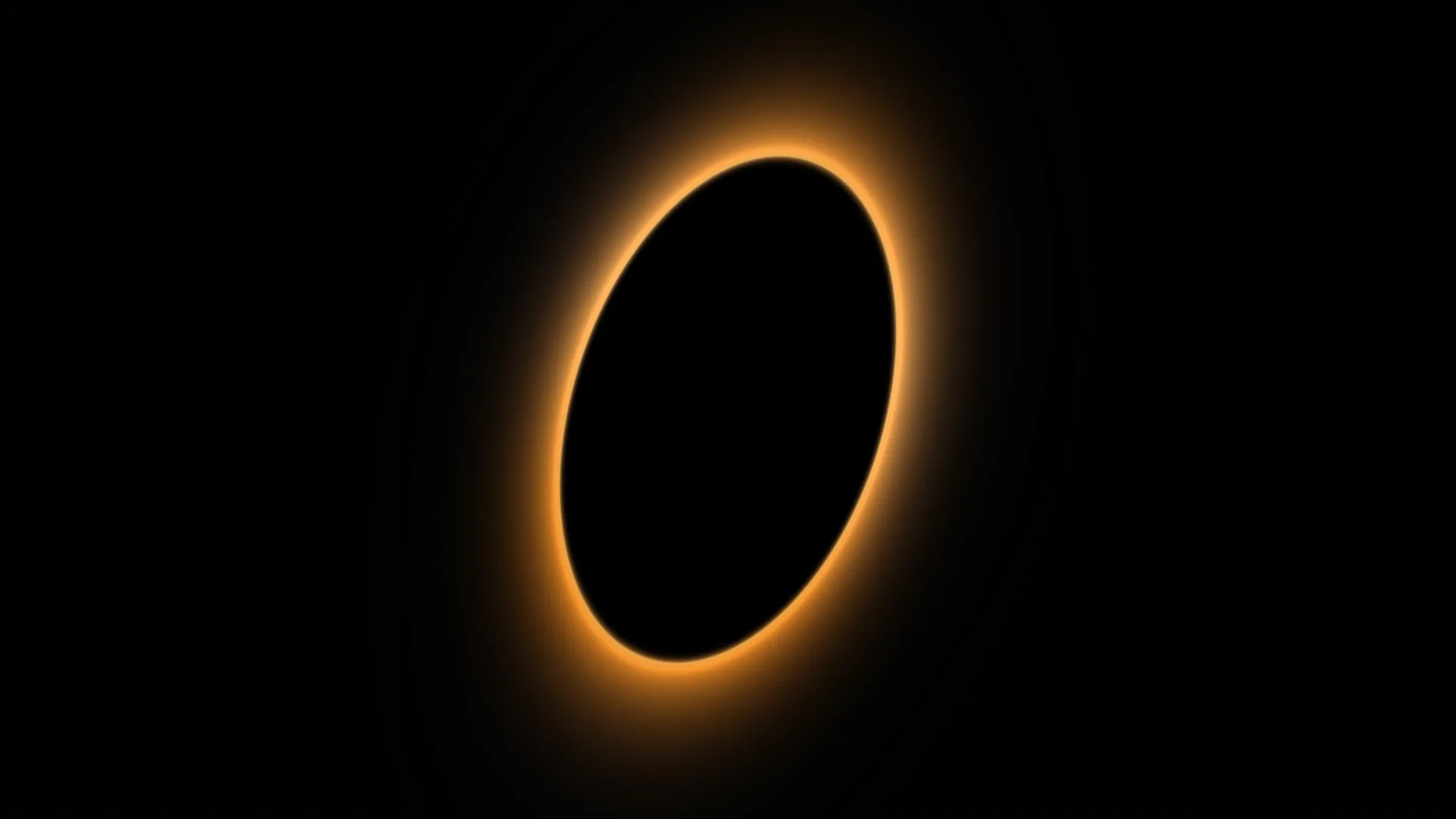 Amber elliptical ring on a black field — free 3840x2160 4K wallpaper image