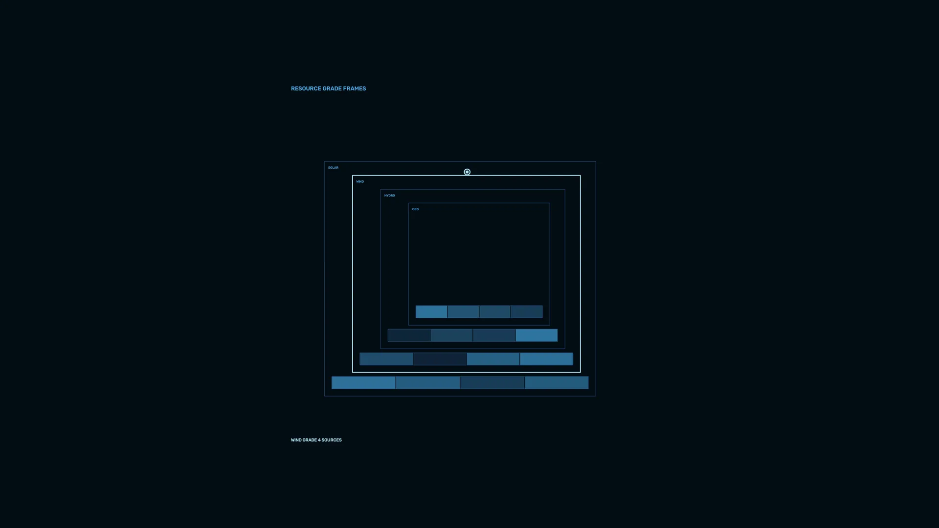 Nested blue interface geometry on a dark field — free 3840x2160 4K wallpaper image