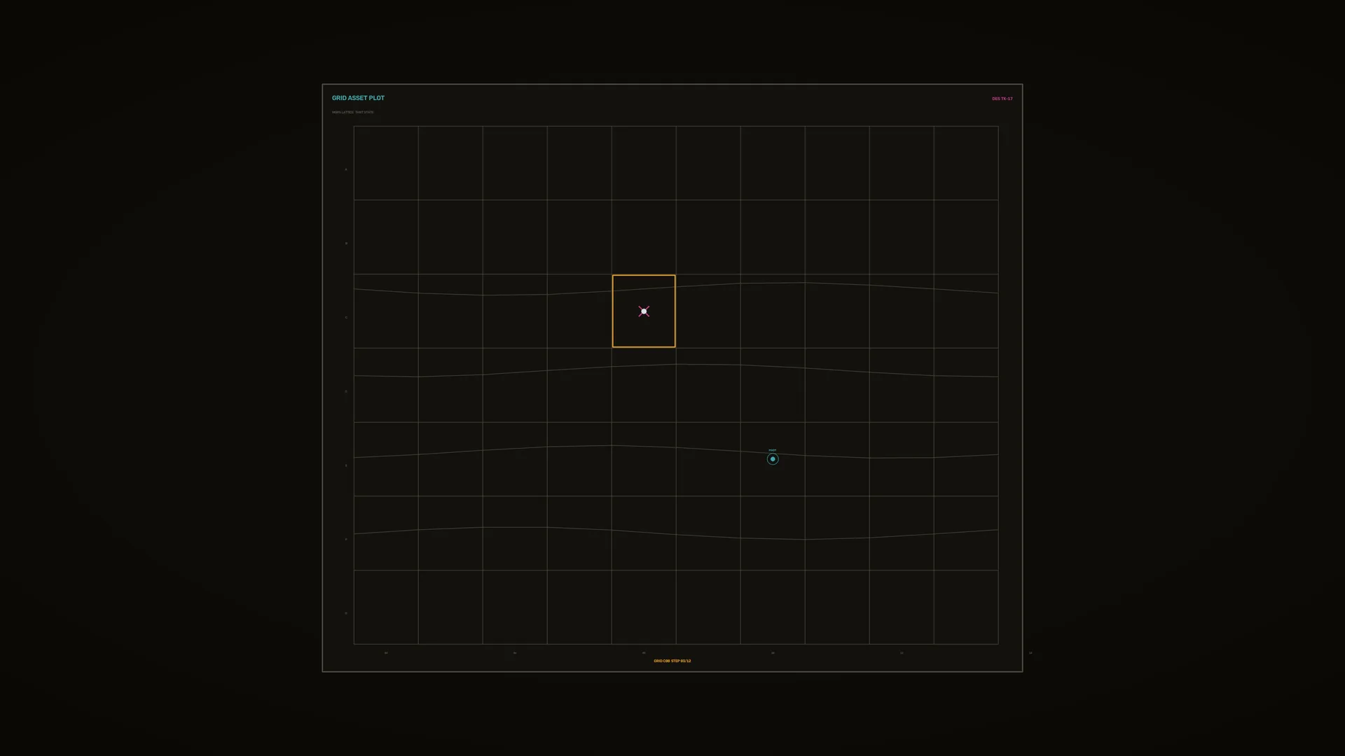 Dark technical grid with orbital markers — free 3840x2160 4K wallpaper image