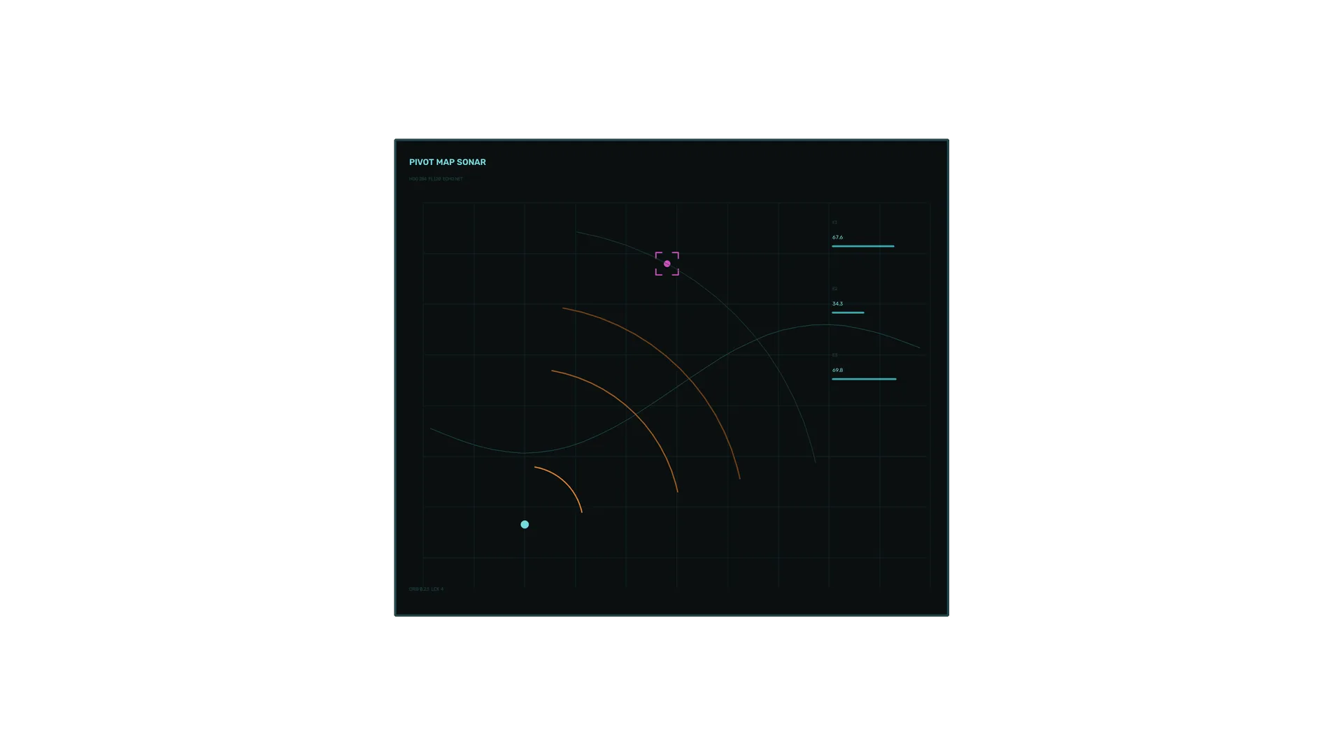 Dark pivot map with sonar arcs and grid geometry — free 3840x2160 4K wallpaper image