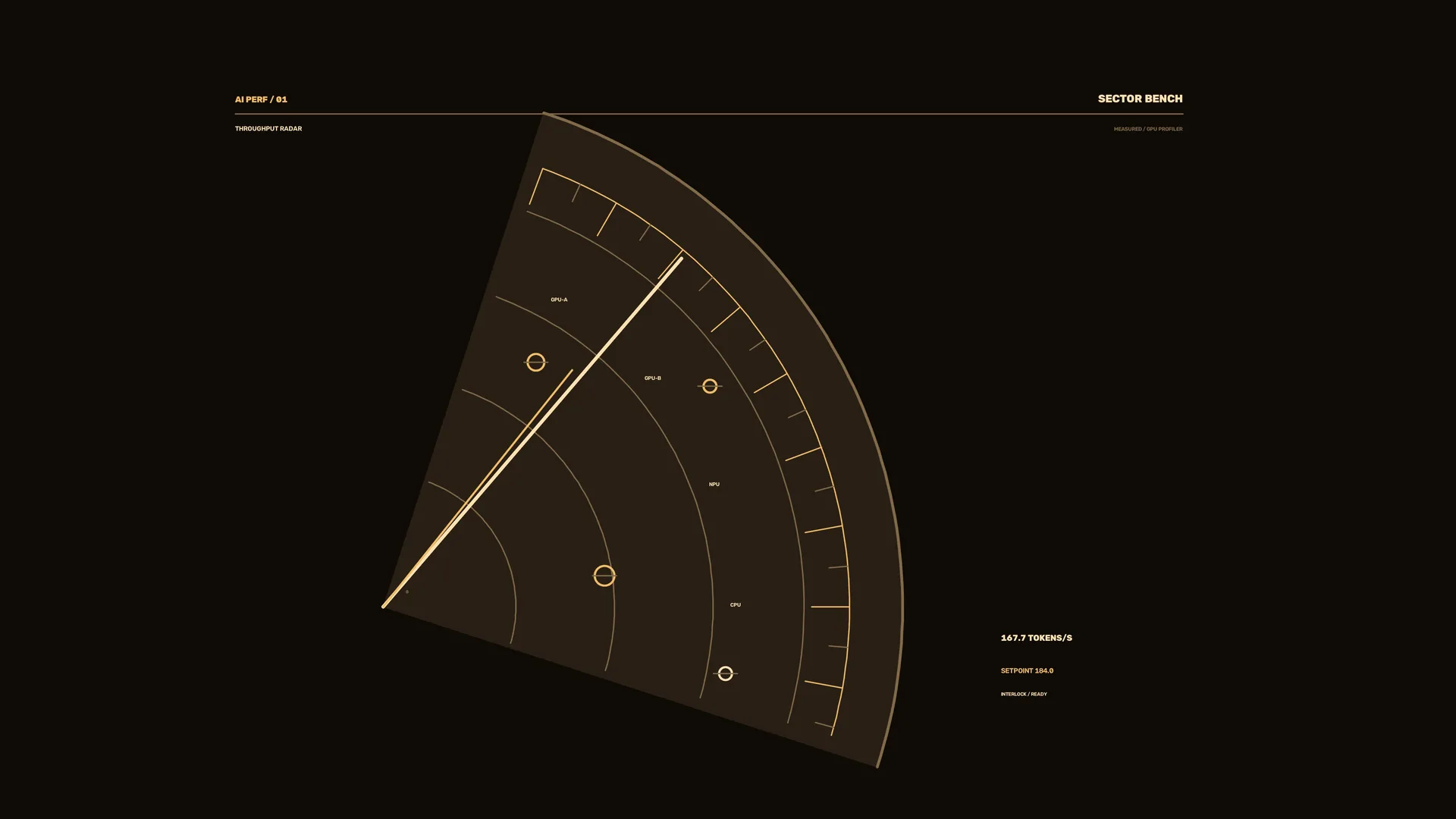 Amber Sector Radar with Concentric Geometry — free 3840x2160 4K wallpaper image