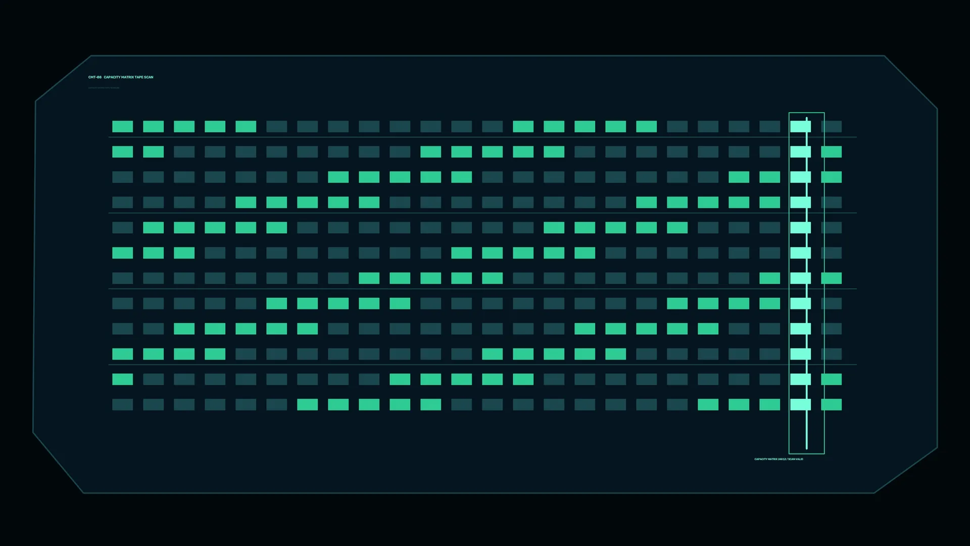 Teal capacity grid with luminous vertical scale — free 3840x2160 4K wallpaper image