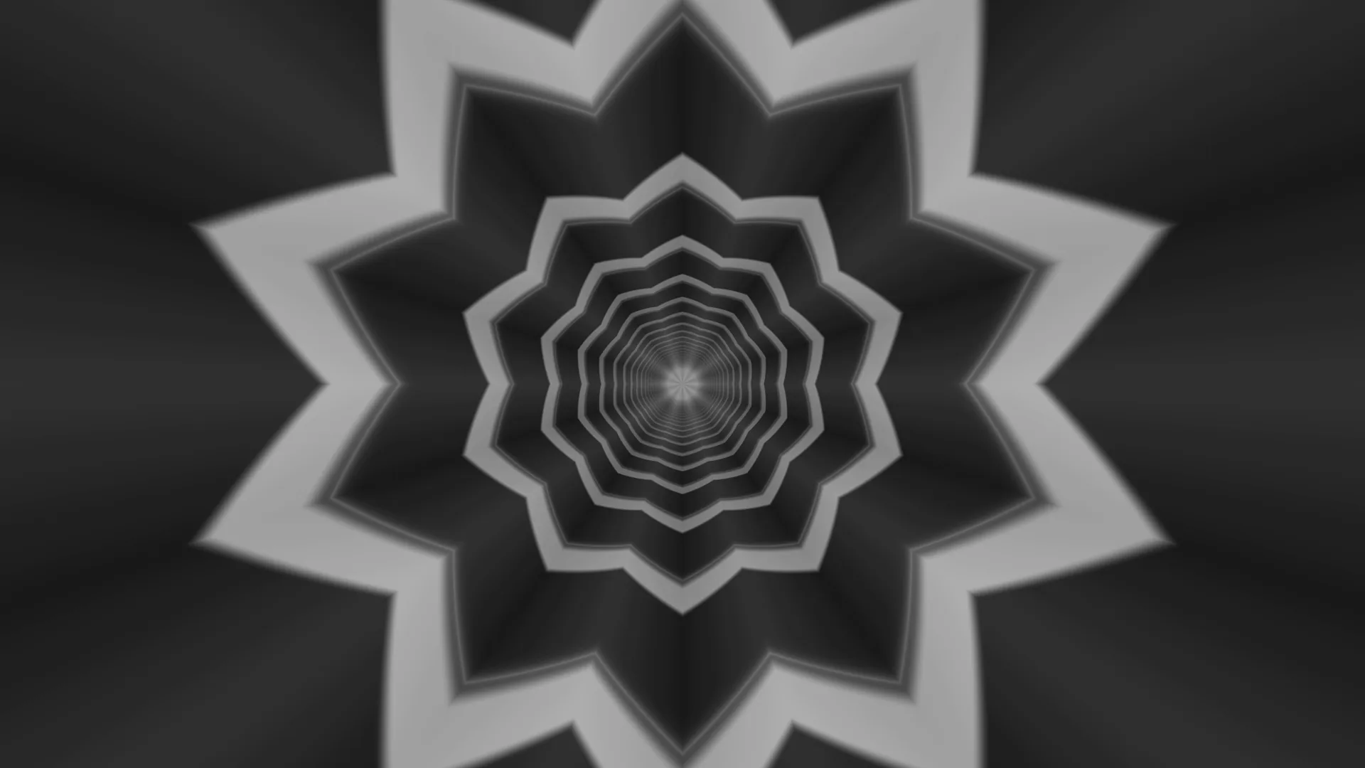 Concentric monochrome geometric rosette pattern — free 3840x2160 4K wallpaper image