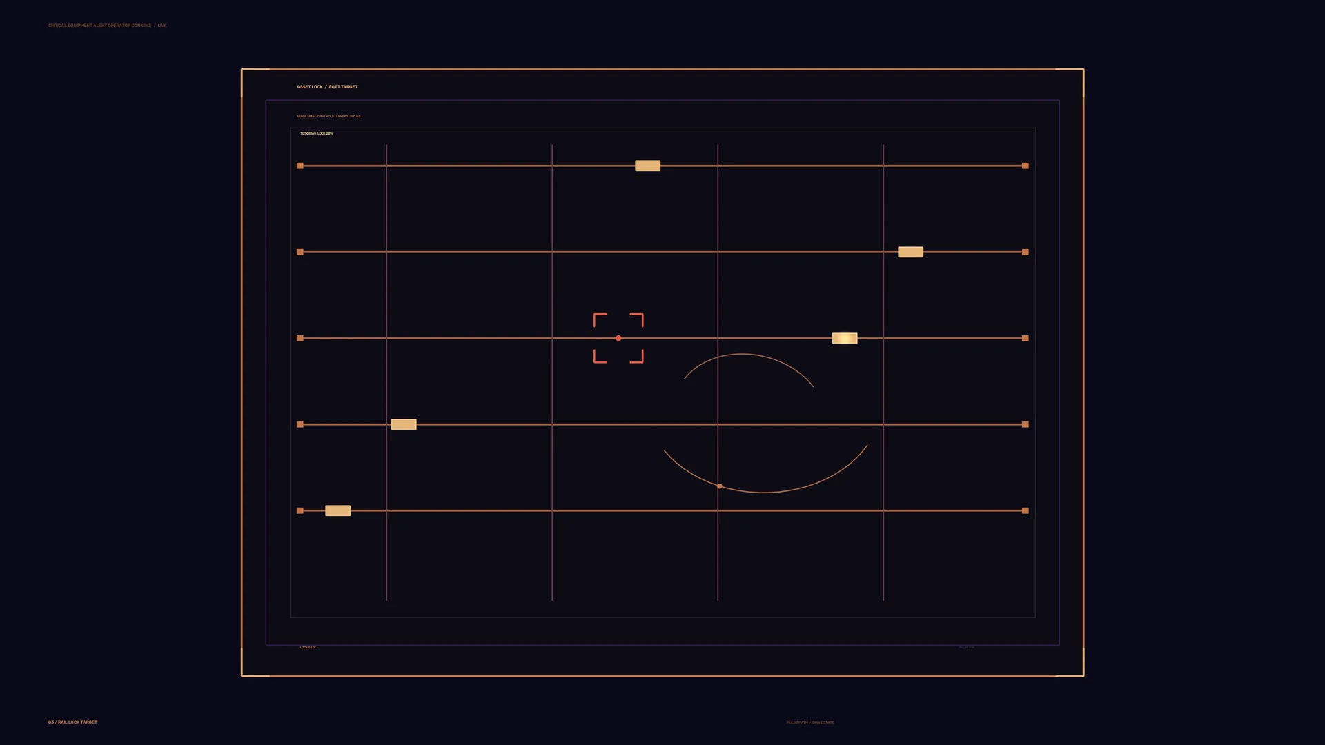 Dark technical grid with copper tracking geometry — free 3840x2160 4K wallpaper image