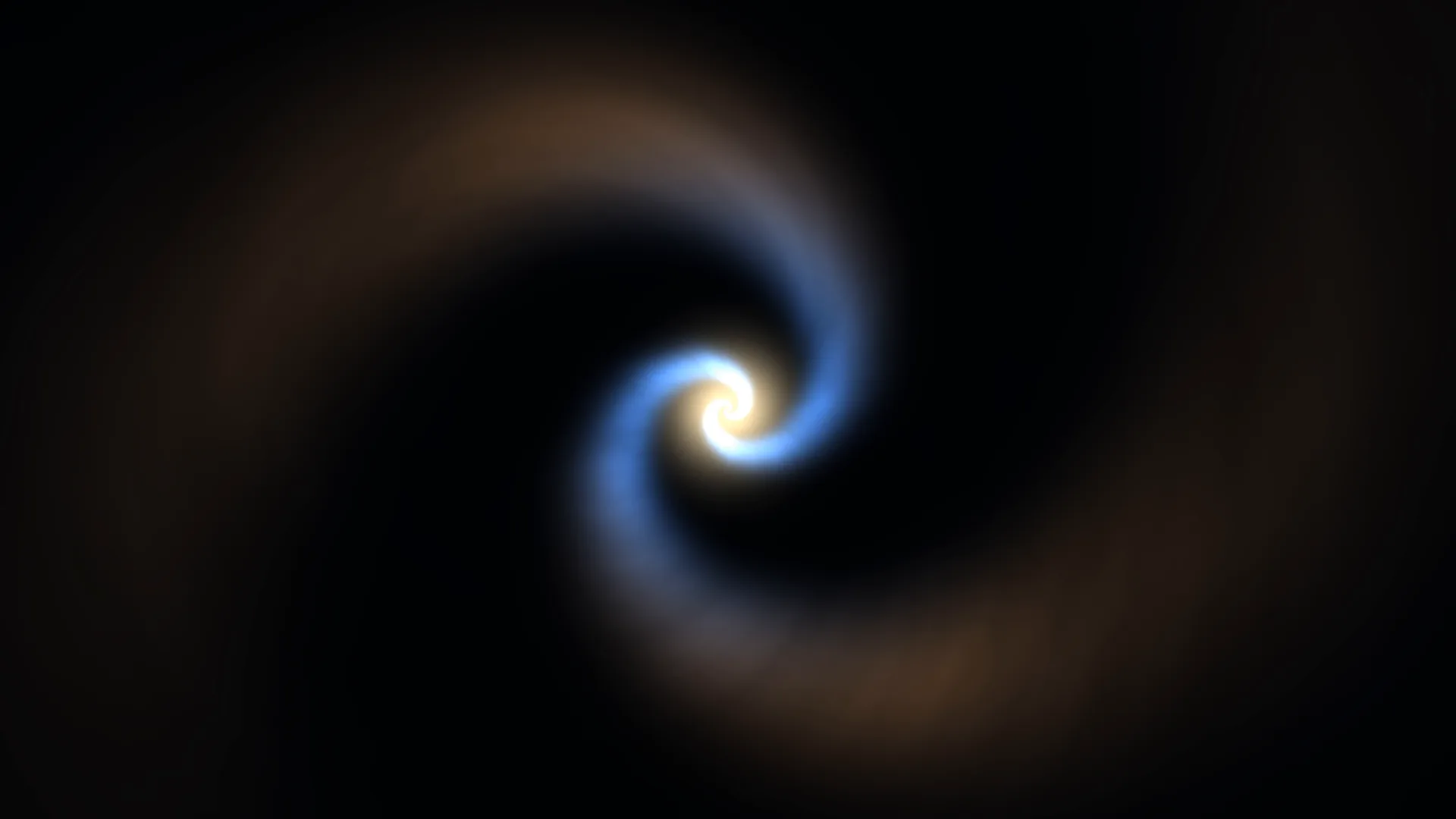 Blue and Amber Spiral Vortex on Black — free 3840x2160 4K wallpaper image
