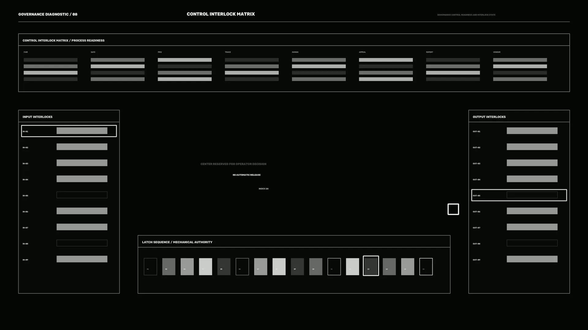 Monochrome control interlock matrix interface — free 3840x2160 4K wallpaper image